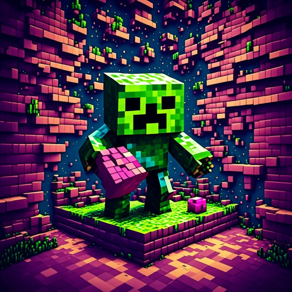 Minecraft's 'The Wall' in Pixel Art Style