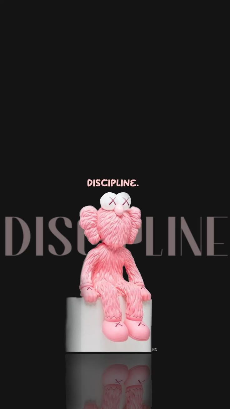 Pink kaws wallpaper dark version