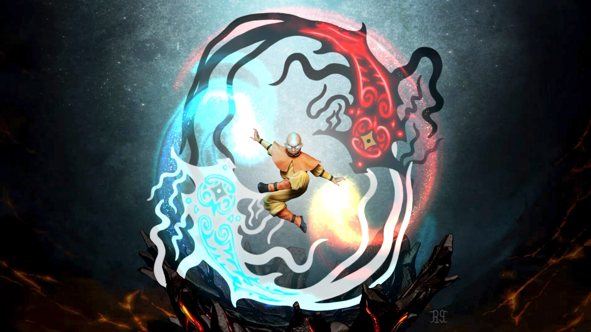 Avatar Aang , Raava and Vaatu