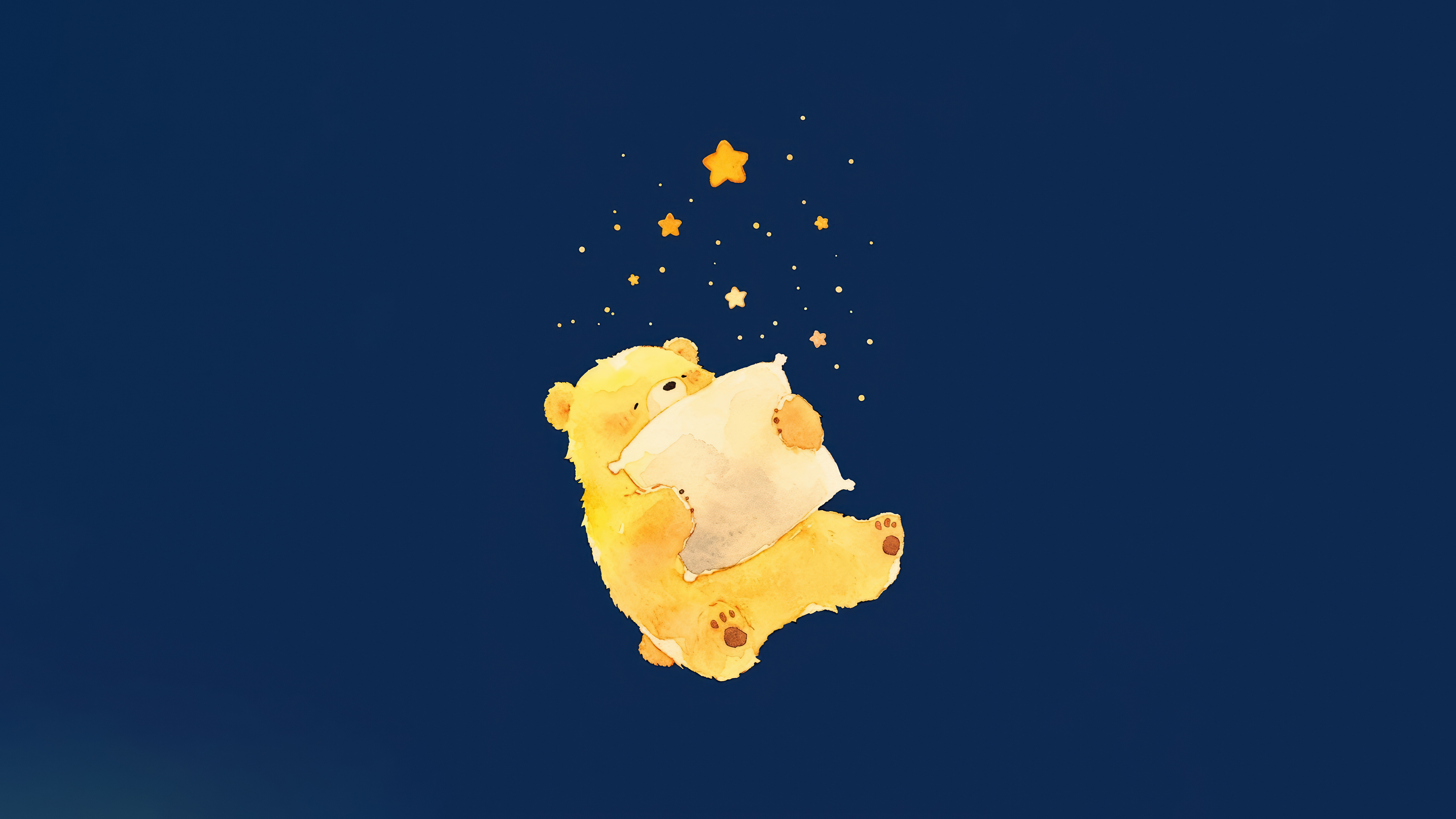 Cute Bear Sleeping Anime Art Wallpaper 4K HD PC d