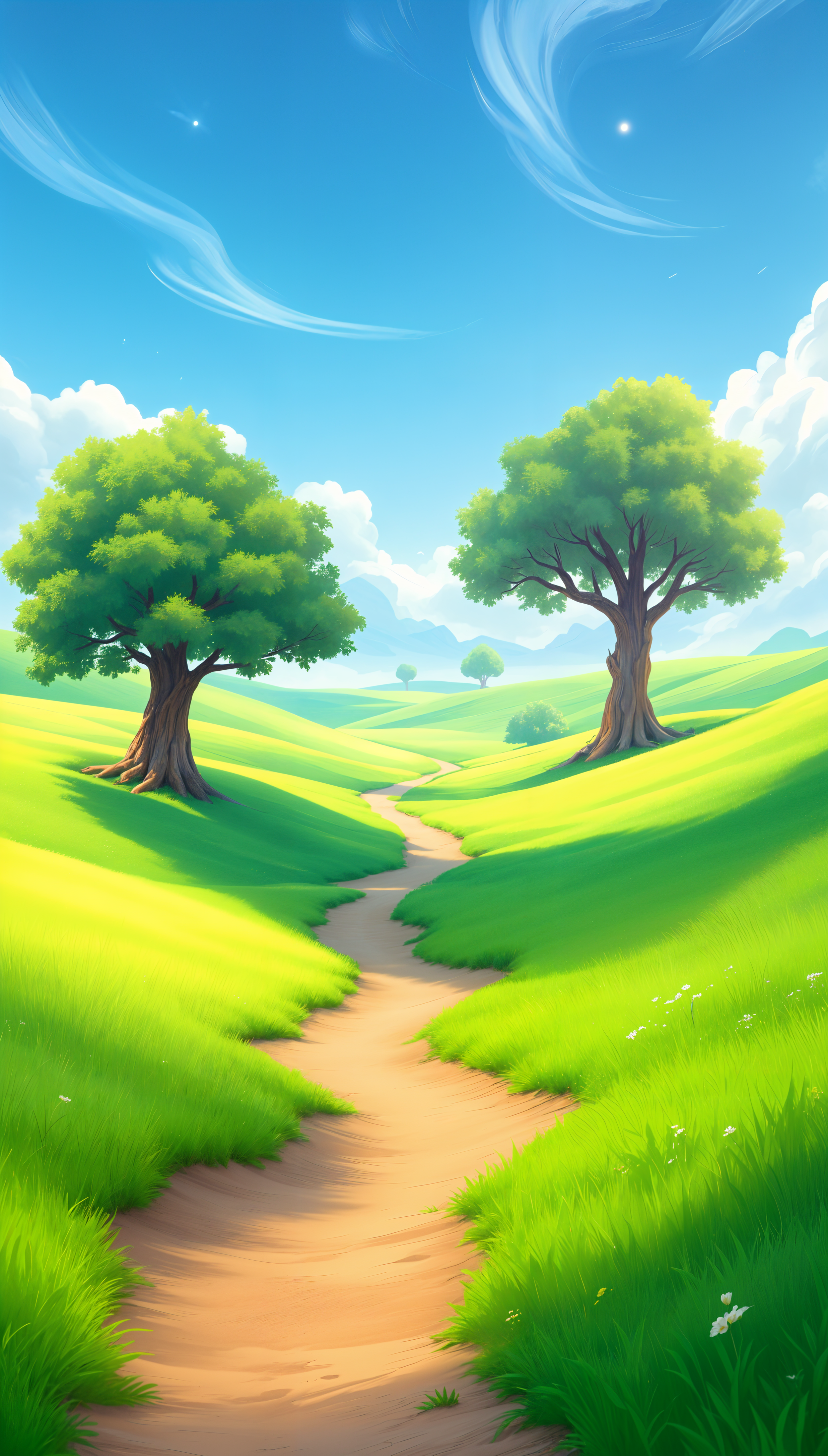 Serene Nature Path Phone Wallpaper