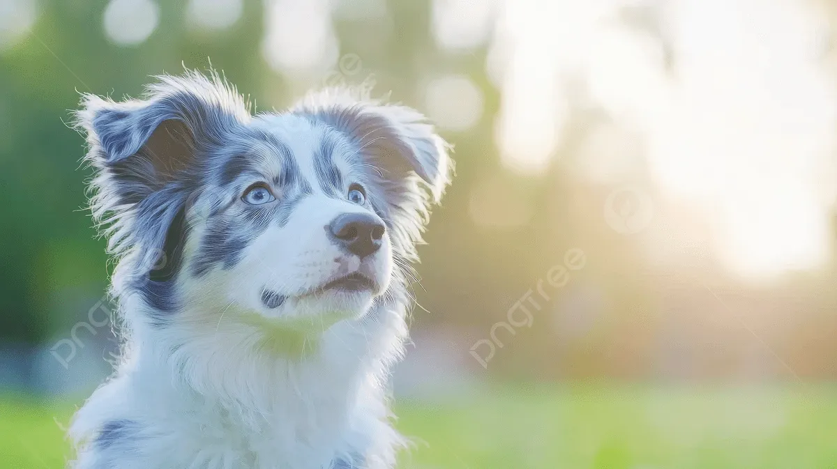 A Cute Blue Merle Border Collie Puppy In A Green Blurred Background, Cute, Blue Merle, Border Collie Background Image And Wallpaper for Free Download