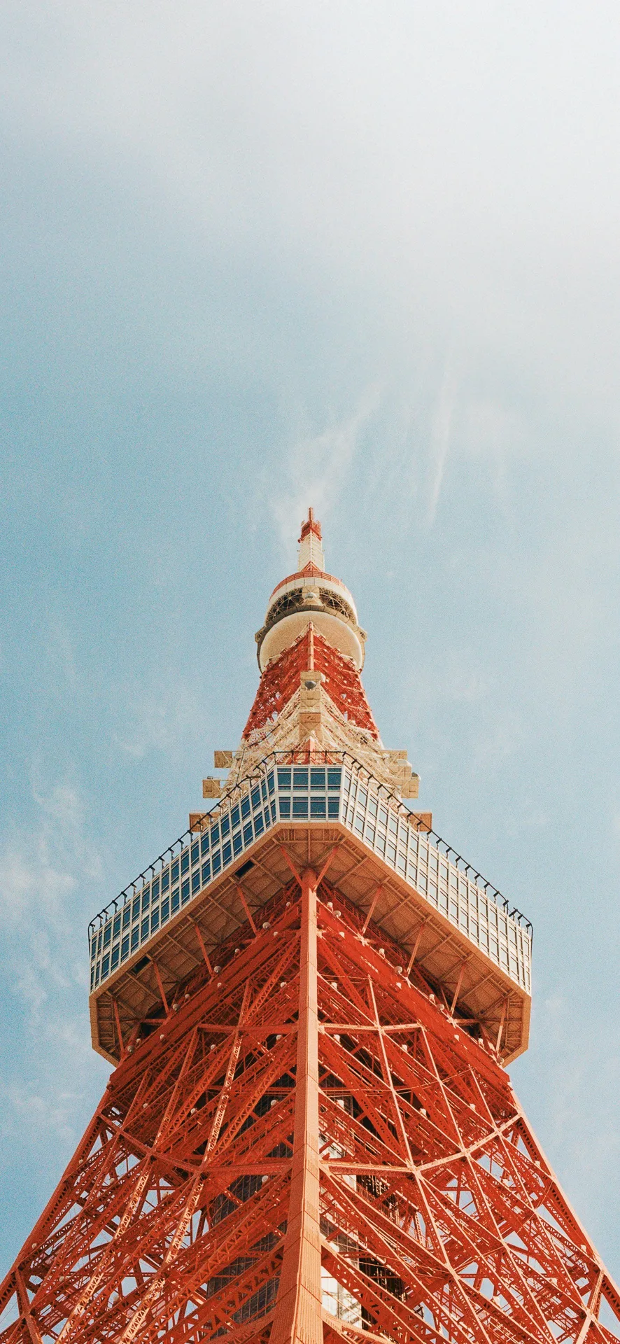 Tokyo Tower Rising Into Blue Sky