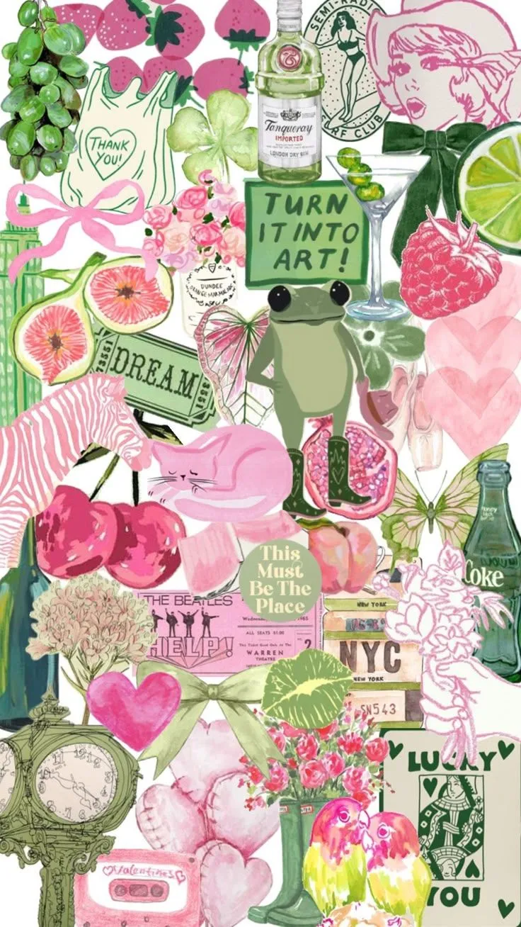 Pink and Green Aesthetic Wallpaper for Phone