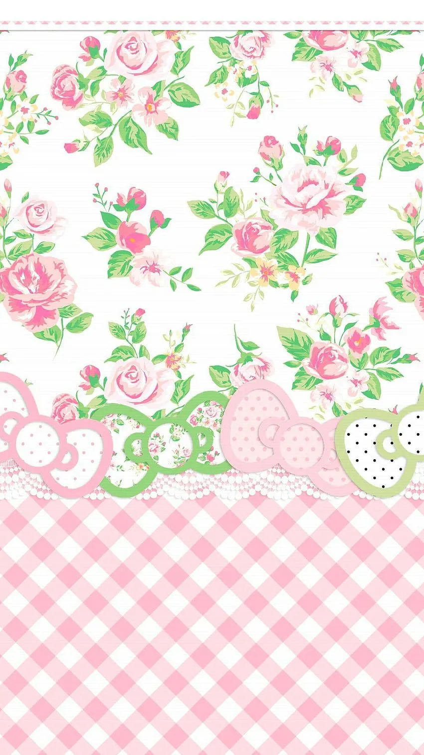 IPhone pink & green gingham check floral, Cute Floral Green HD phone wallpaper
