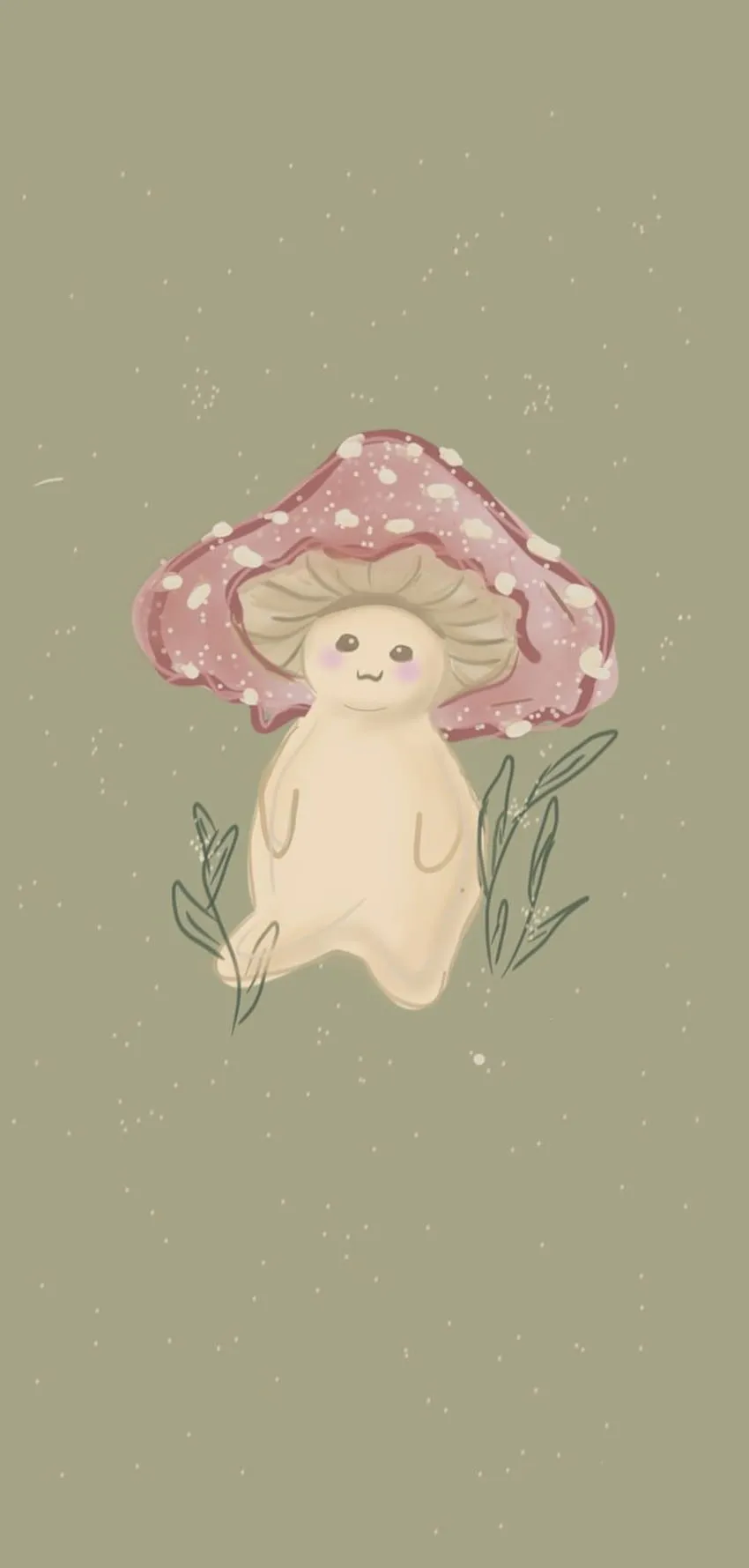 Pink mushroom guy, just chillin in 2021. Mushroom, iPhone green, Cottagecore. Fairy, Cottagecore, iPhone green, Kawaii Mushroom' HD phone wallpaper