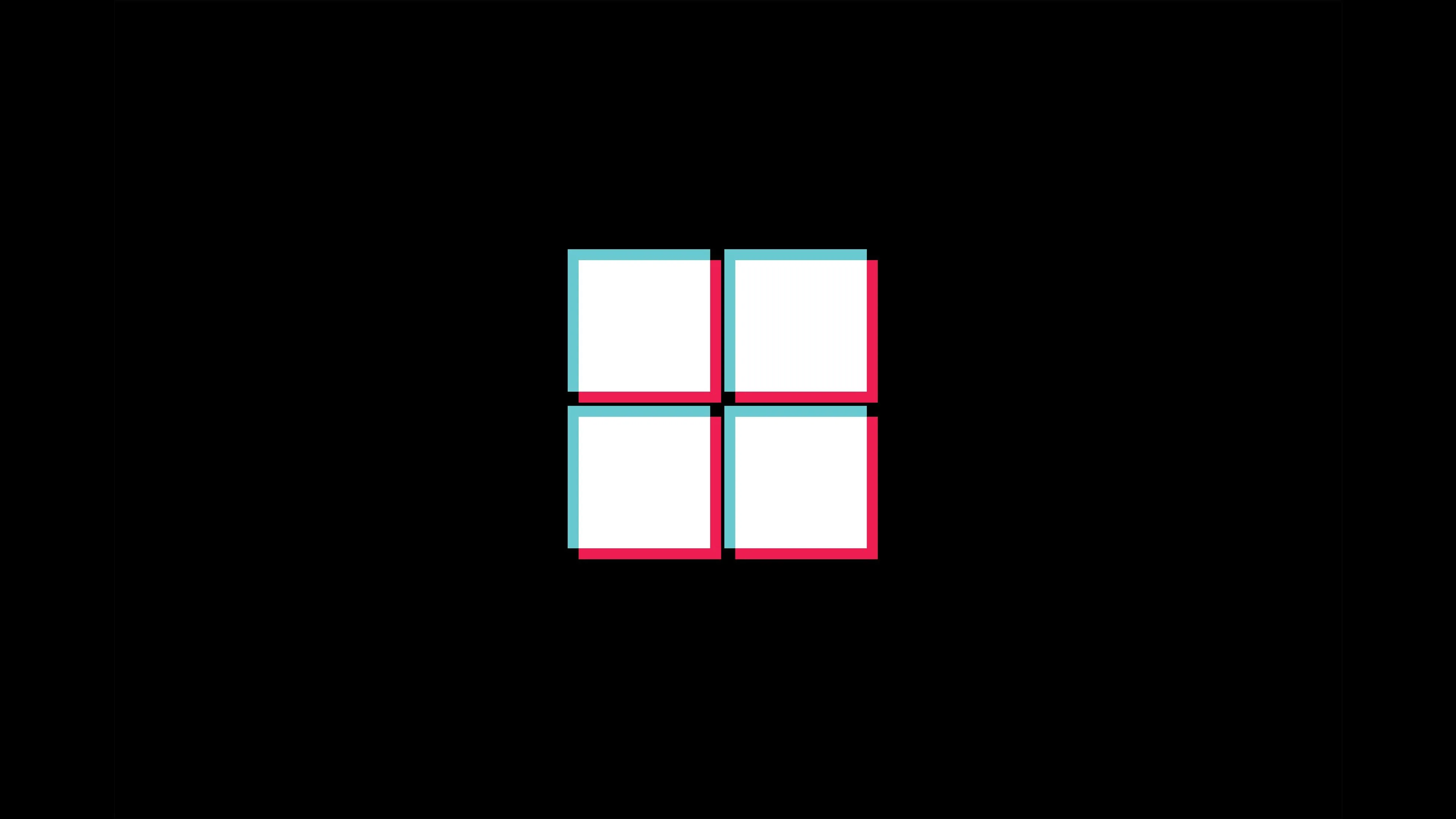Logo Minimalist Windows Black Background 4K HD Windows Wallpaper
