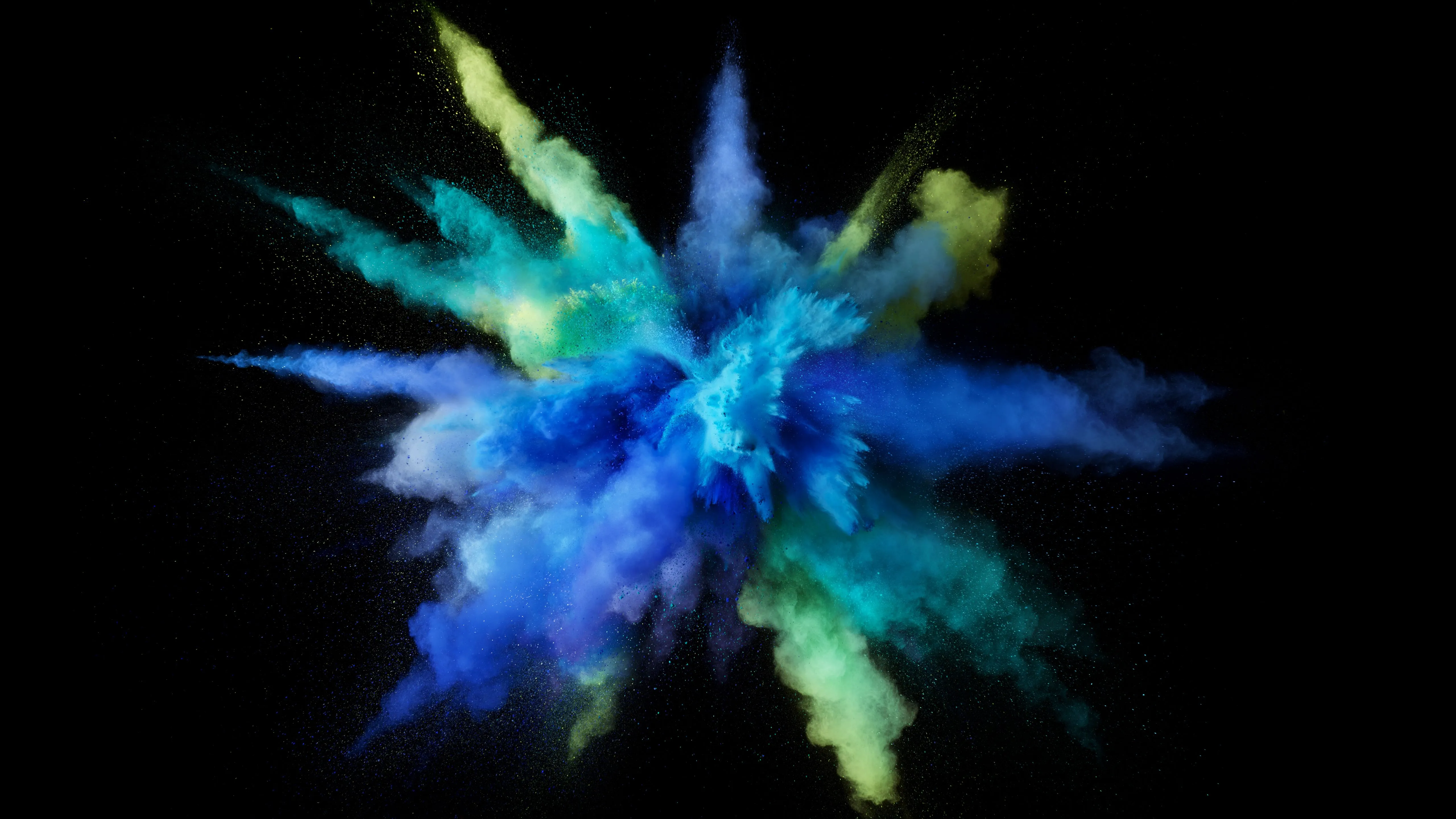 macOS Sierra Wallpaper 4K, Splash, Color burst, Blue