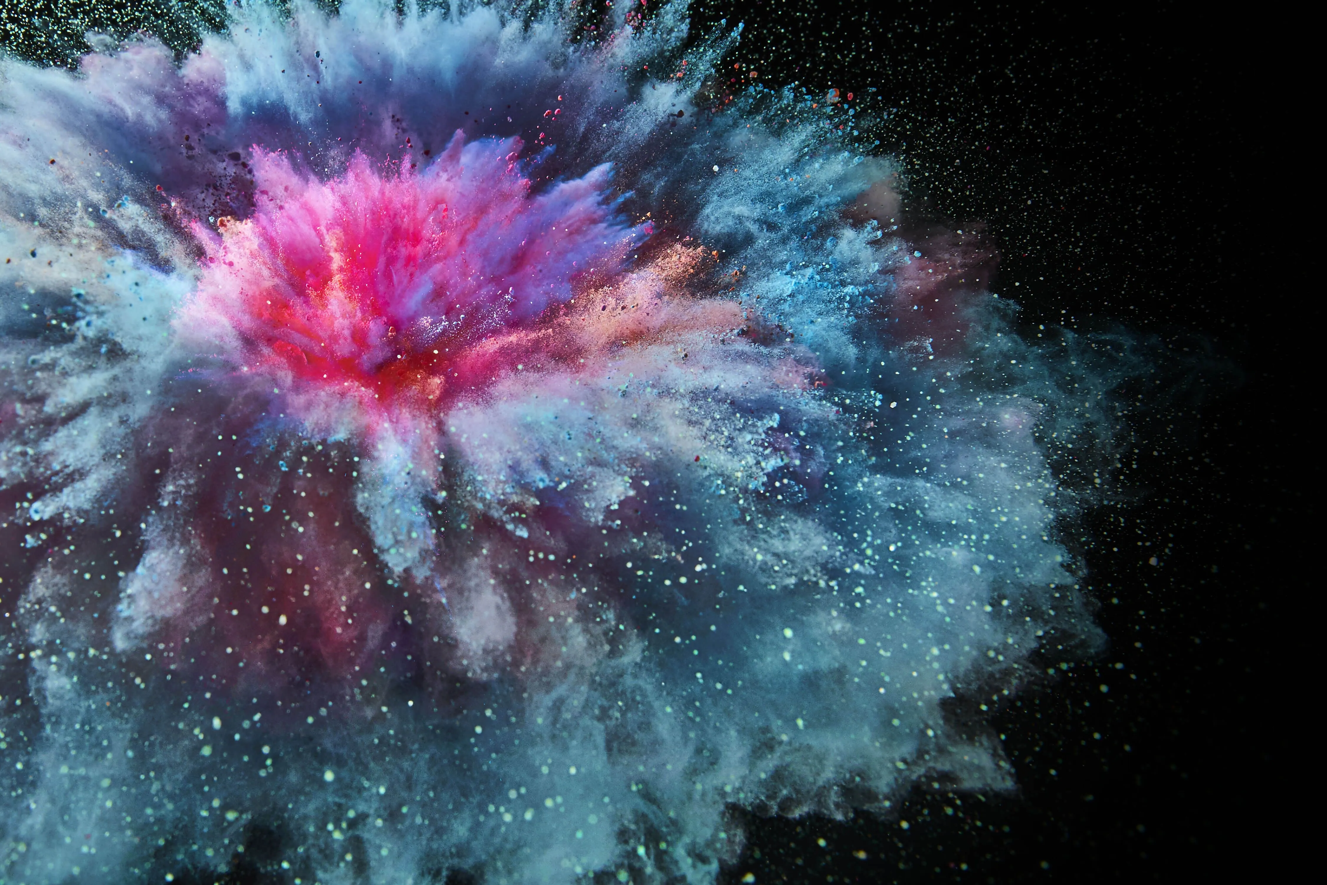 Splash Wallpaper 4K, Black background, Colorful