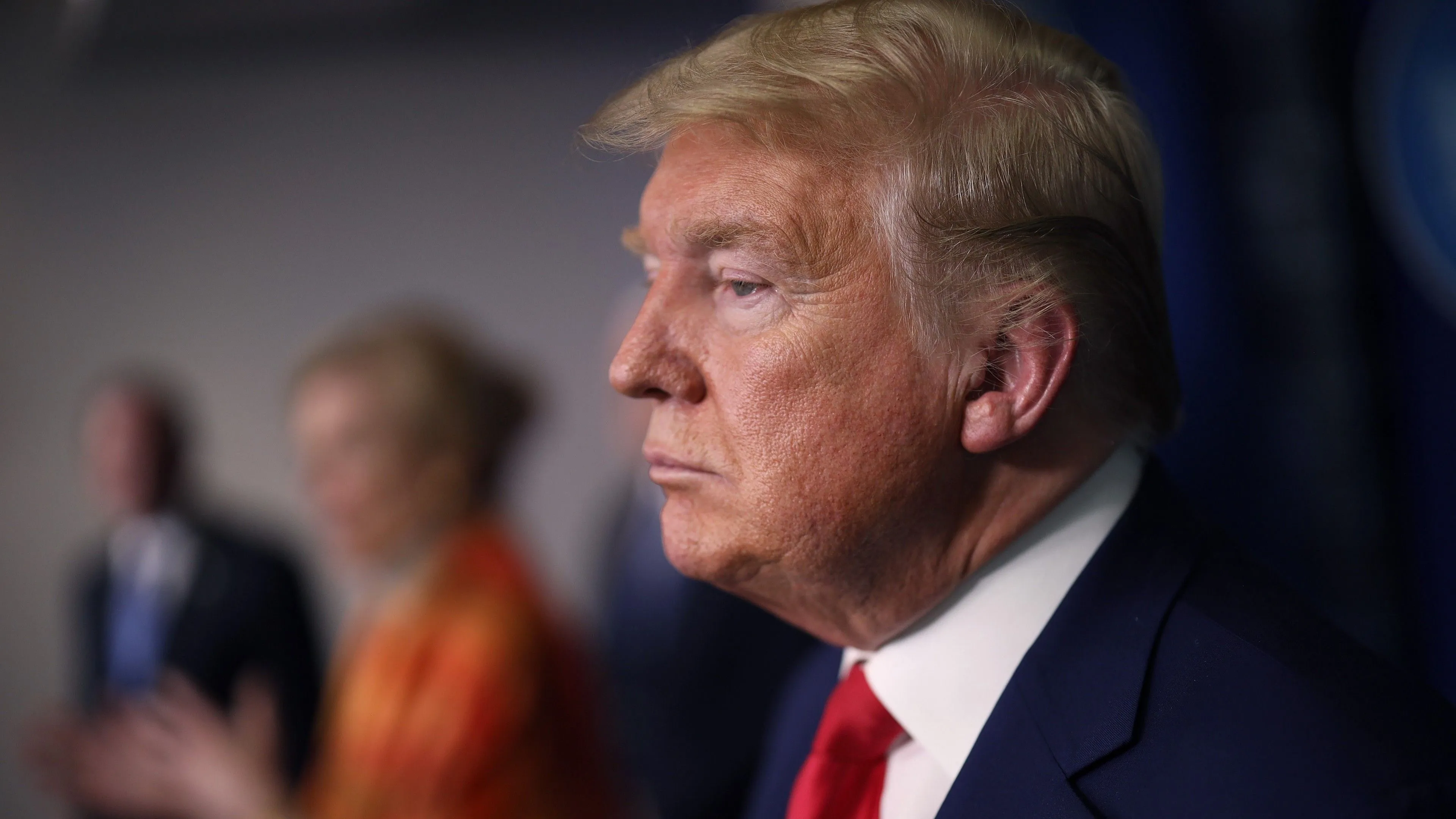 side face of donald trump in blur background HD celebrities Wallpaper