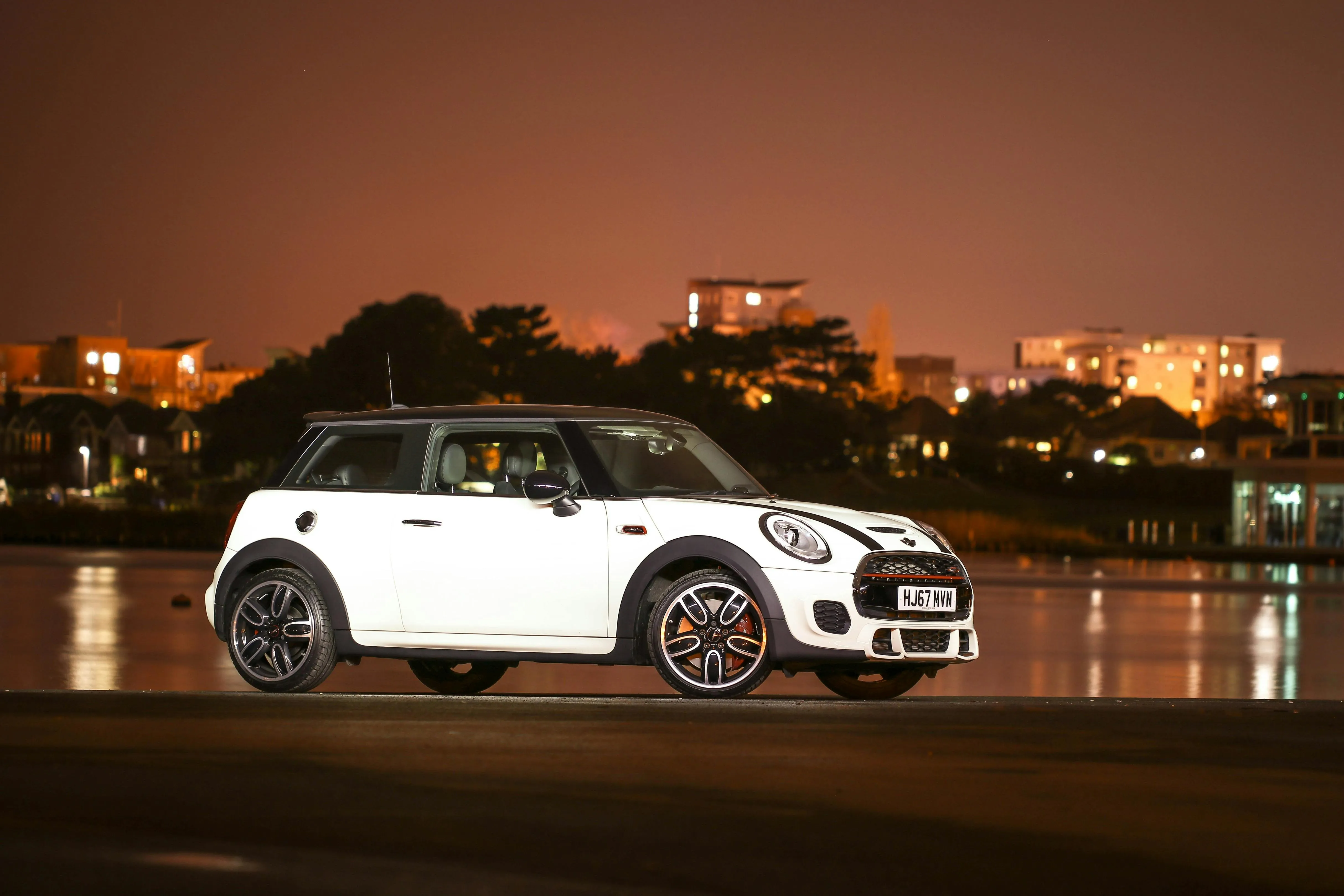 White and Black Mini Cooper · Free