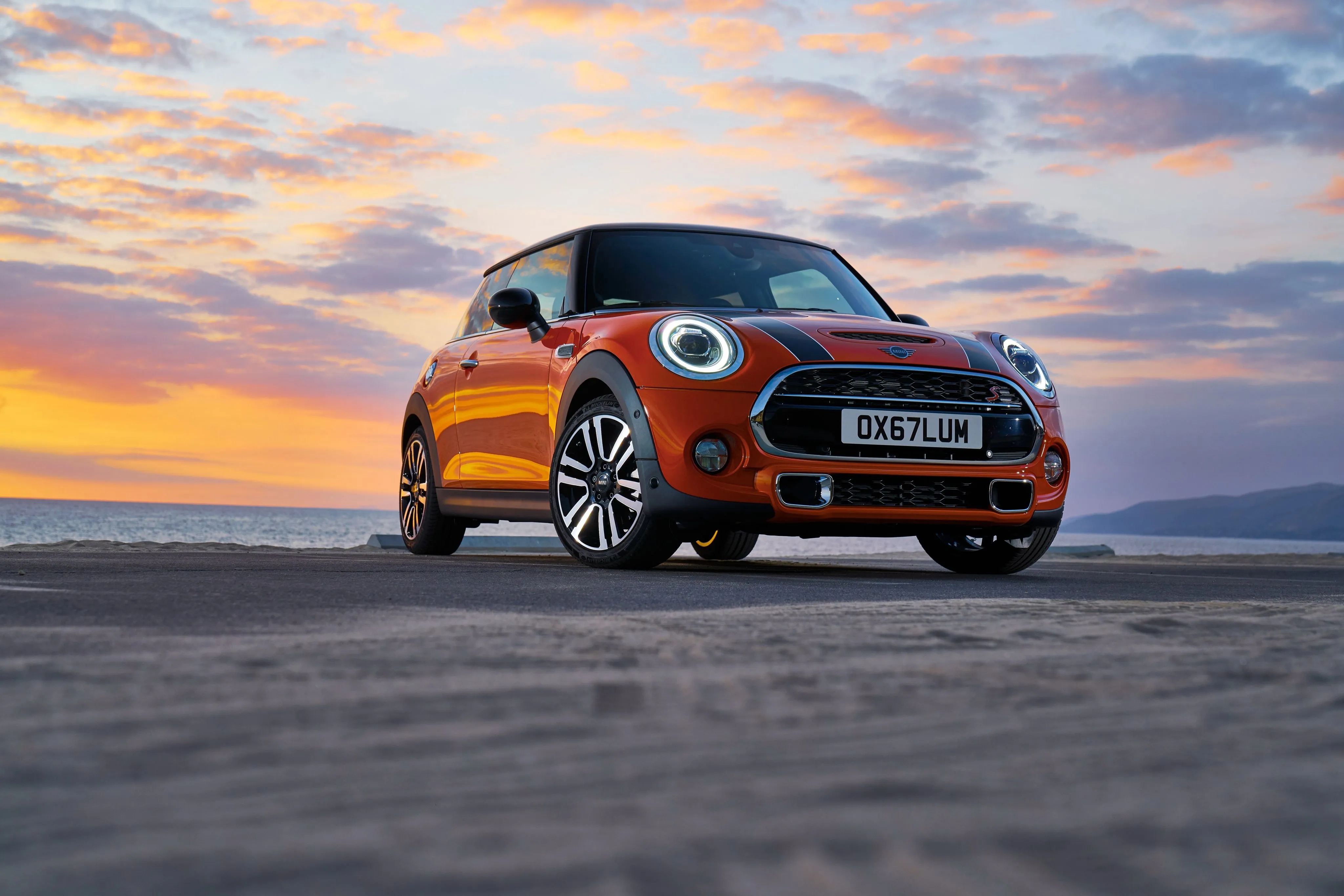 Download Compact Car Orange Car Car Mini Mini Cooper Vehicle Mini Cooper S 4k Ultra HD Wallpaper