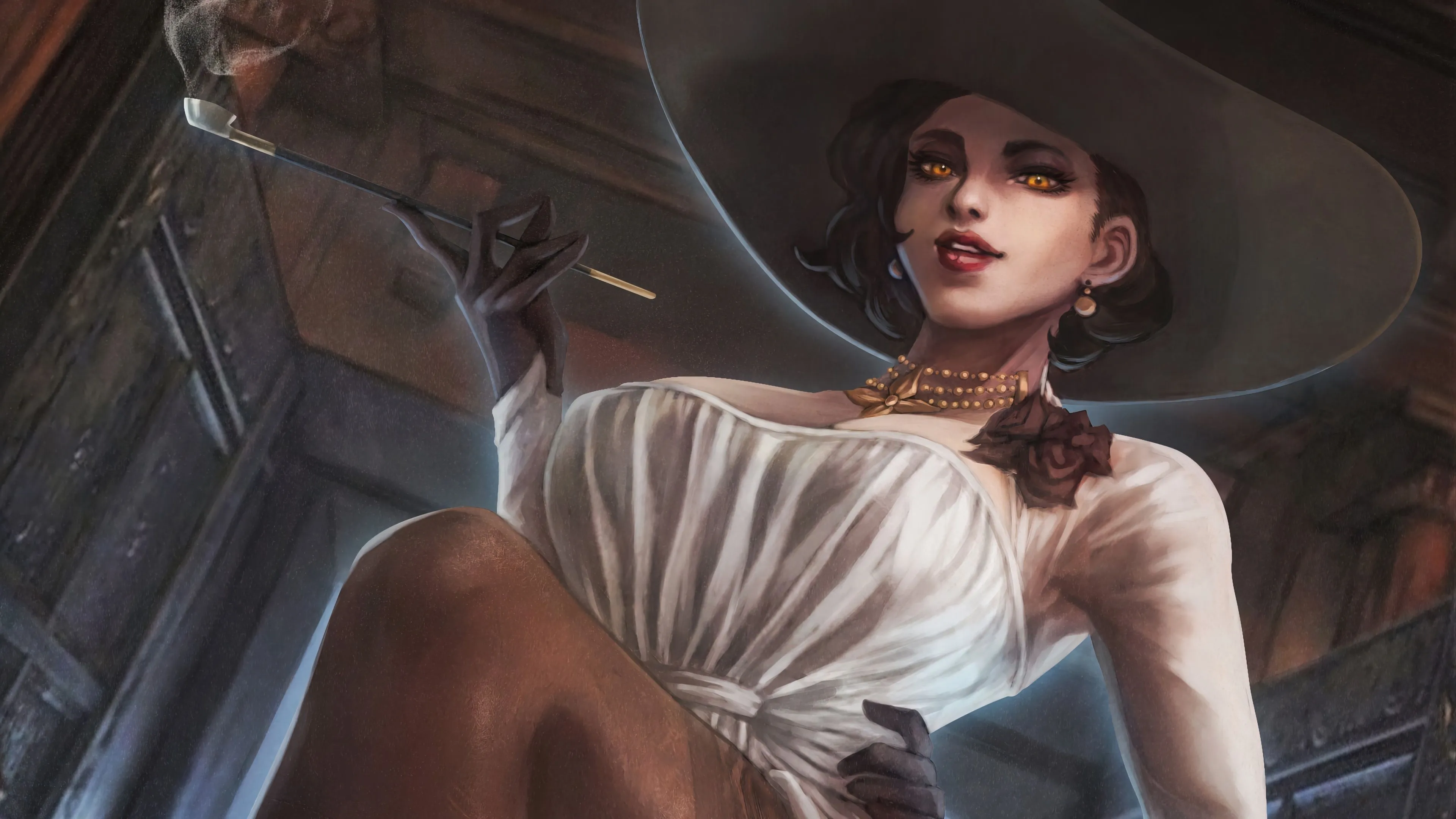 Lady Dimitrescu, Resident Evil Village, Art, 4K, Pc, HD Wallpaper