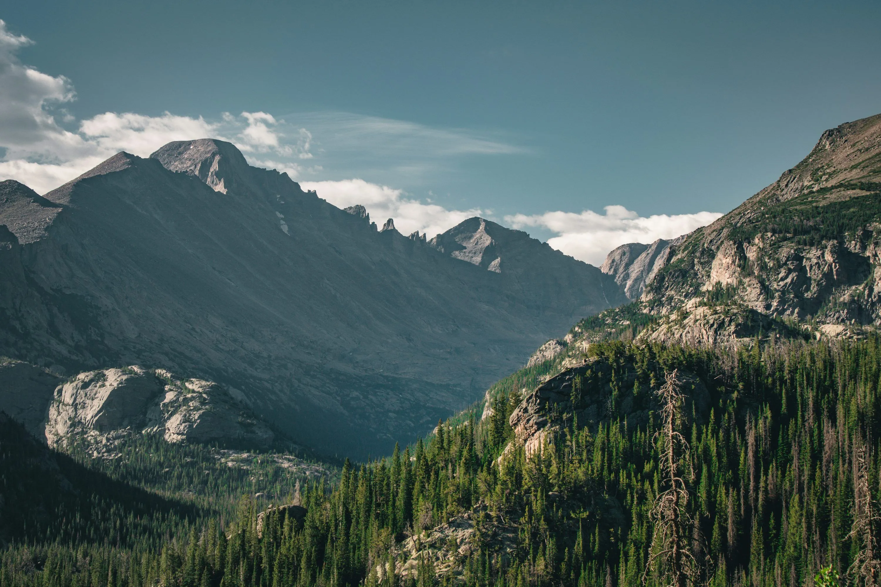 A valley between mountains photo