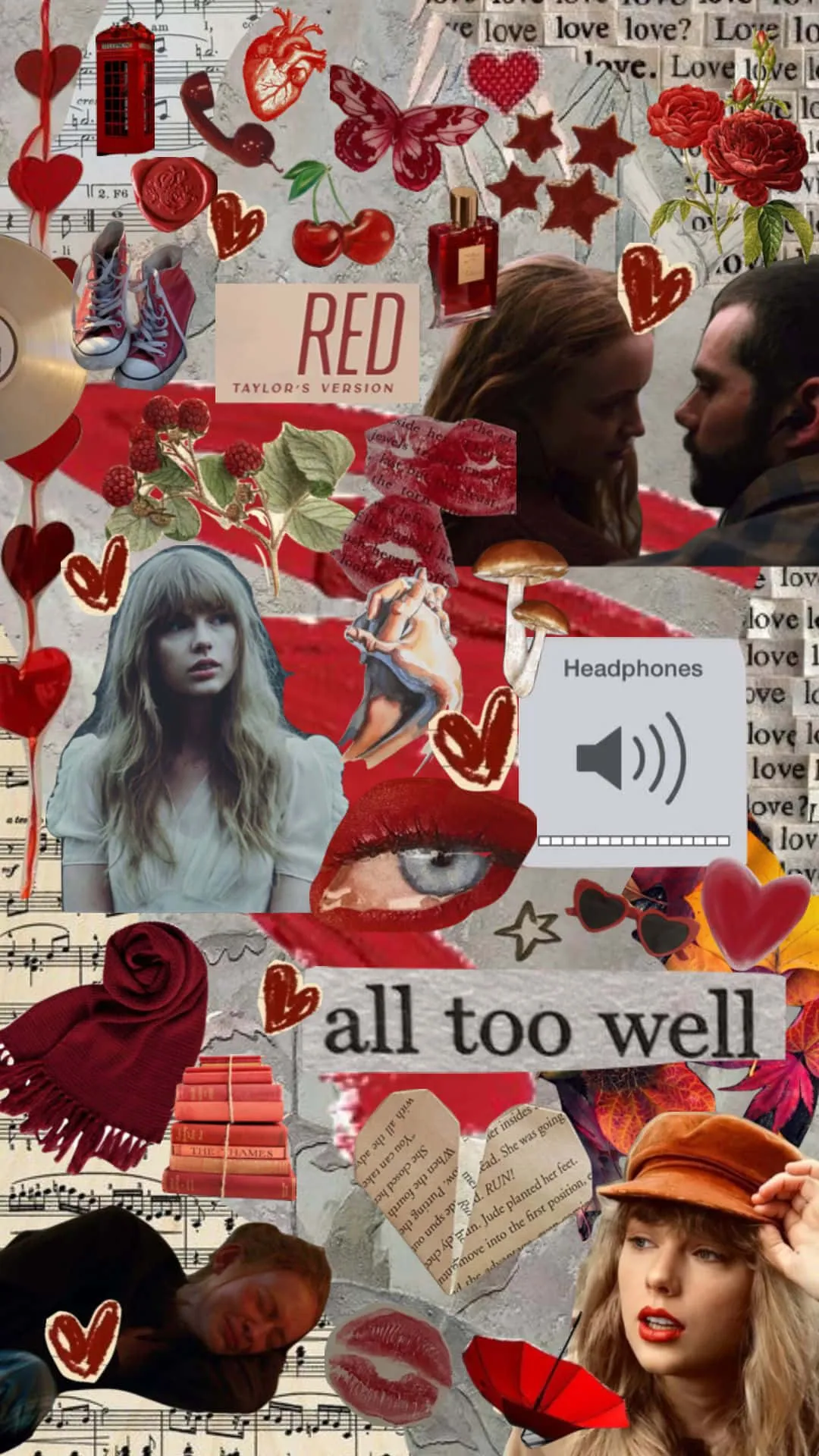 Download Taylor Swift Red Album Collage Wallpaper