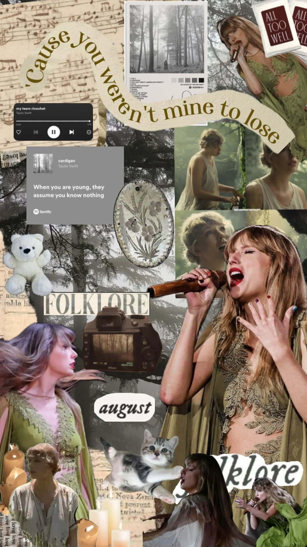 Download Taylor Swift Folklore Collage Wallpaper