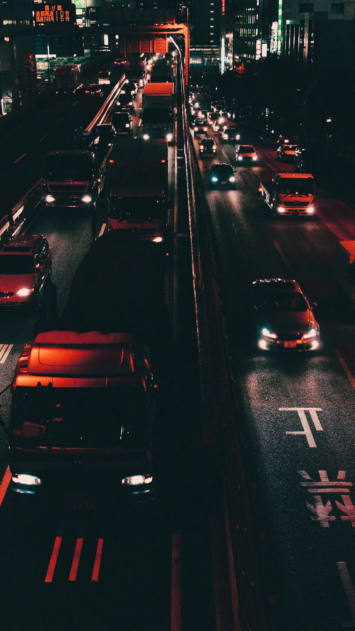 iPhone X wallpaper. street car japan night orange