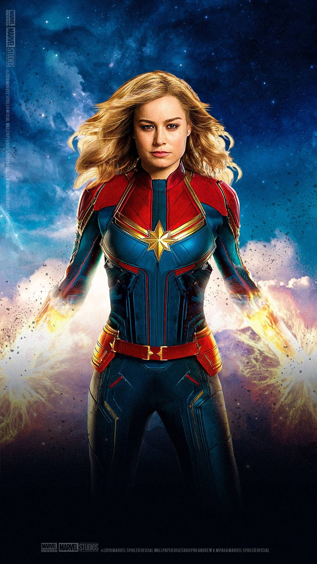 Download Captivating Captain Marvel iPhone Digital Art Wallpaper