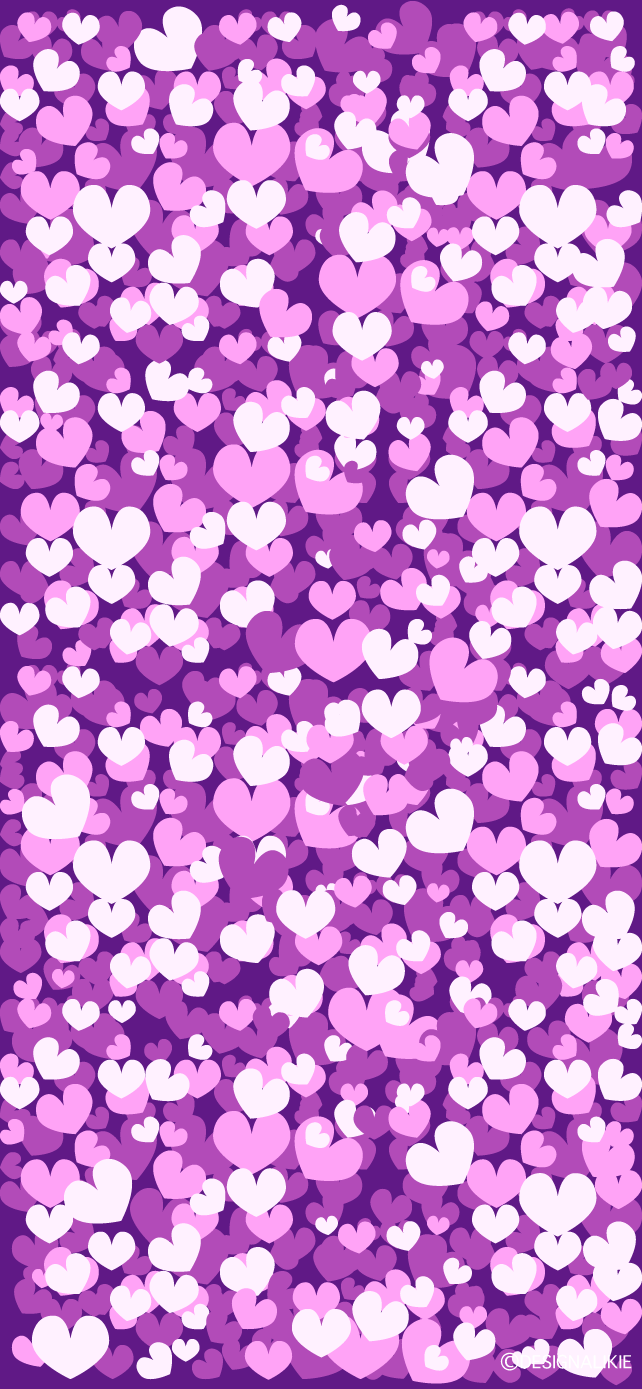 Purple Heart Wallpaper for iPhone Free PNG Image｜Illustoon