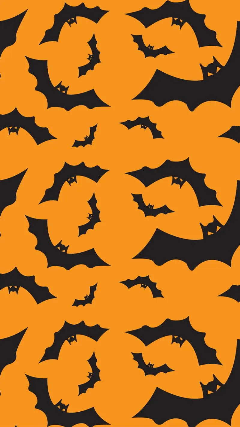 Bat Patterns, bats, halloween, holiday, orange, scary, HD phone wallpaper