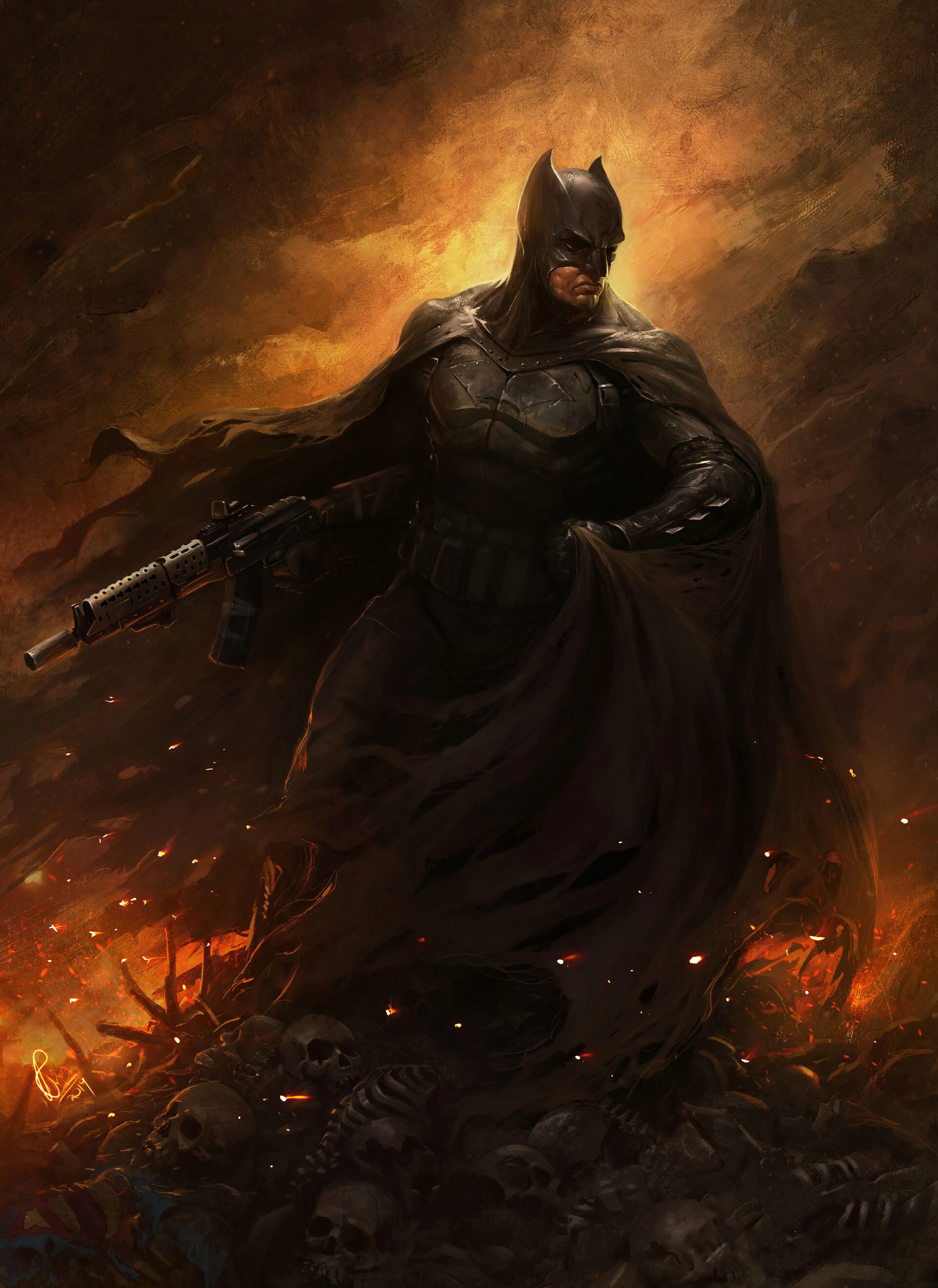 Bat with Gun Wallpaper, HD Superheroes 4K Wallpaper, Image and Background