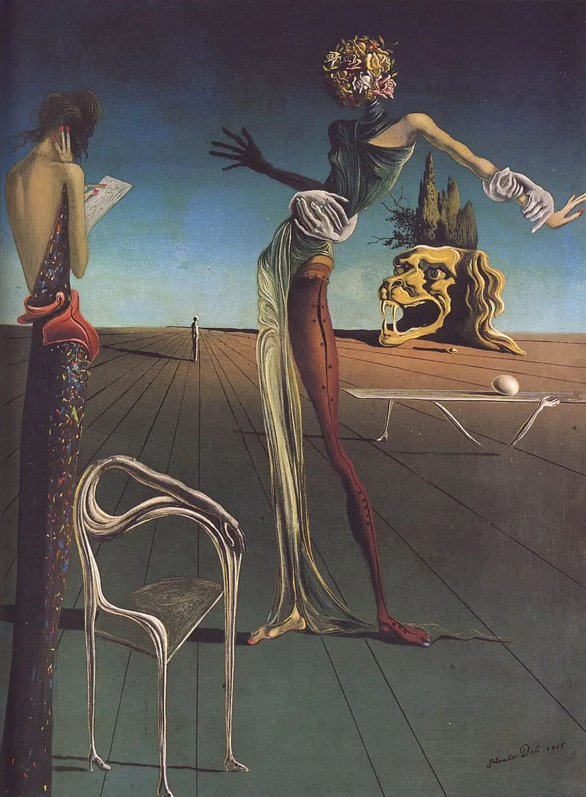 Woman With Head Of Roses surrealist salvador dali art HD phone wallpaper