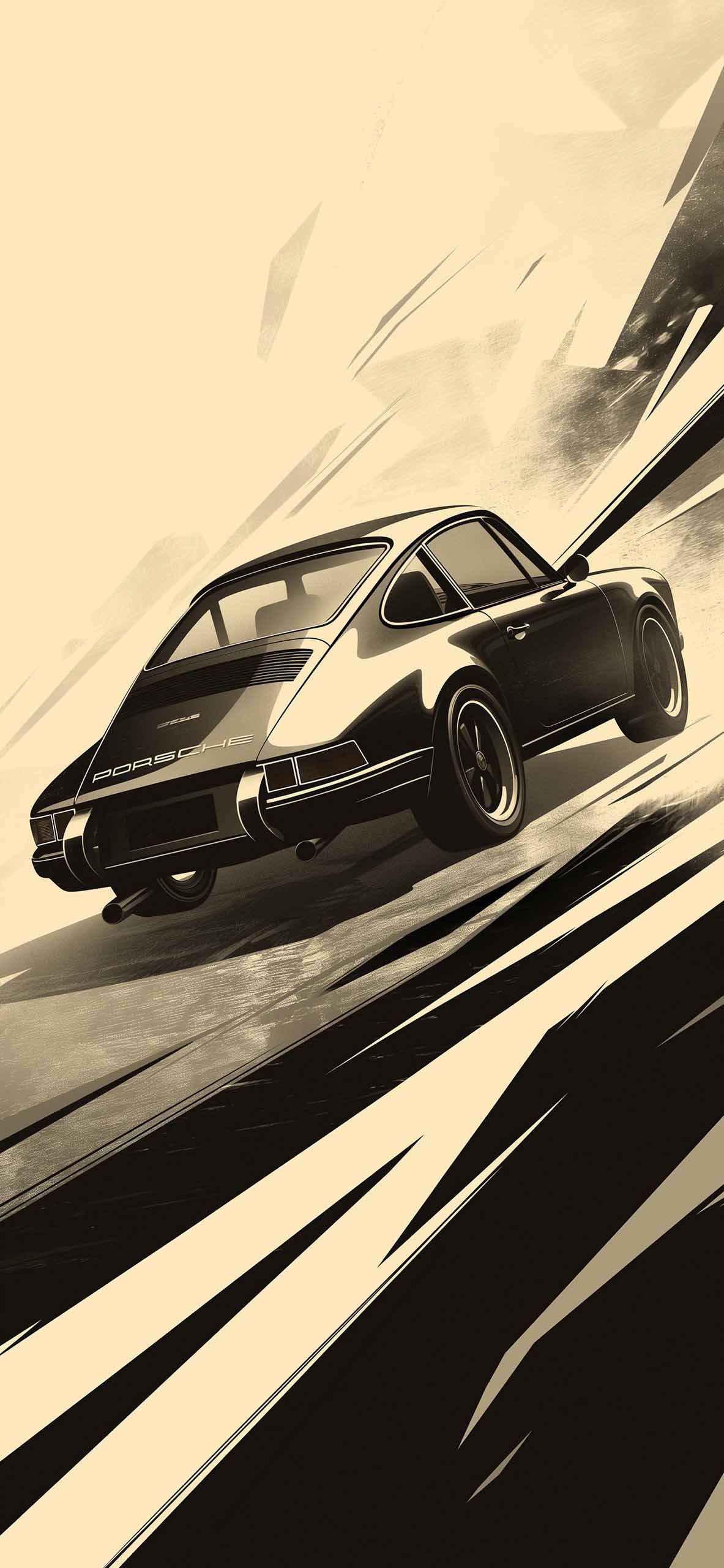 Retro Porsche Sepia Wallpaper Supercar Phone Wallpaper