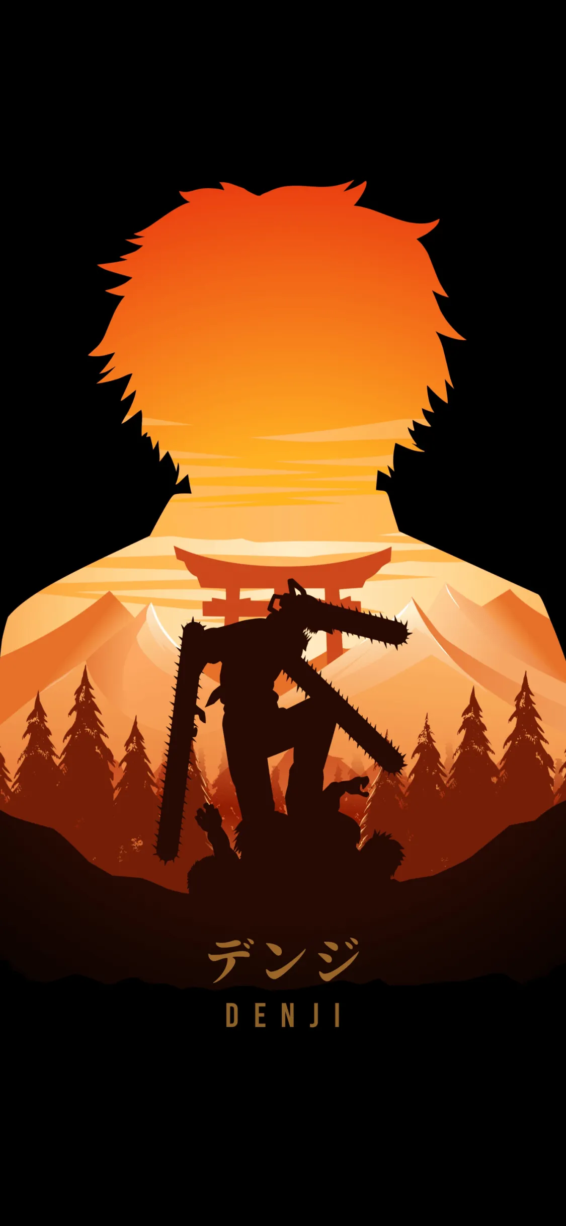 Denji Wallpaper 4K, Illustration, AMOLED