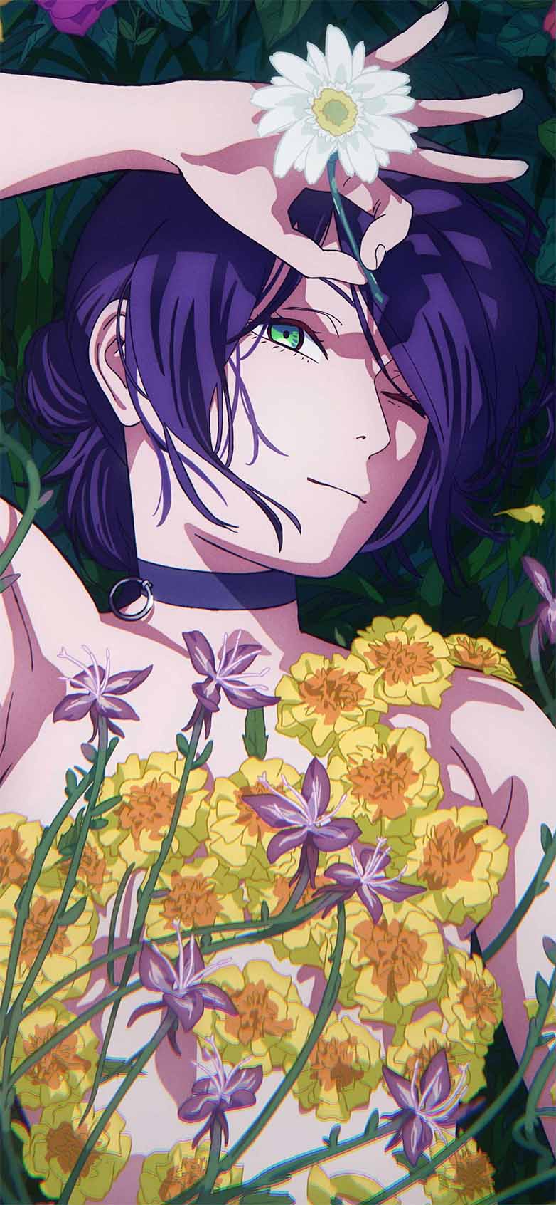 Chainsaw Man Reze Flower Scene Anime Wallpaper iPhone HD