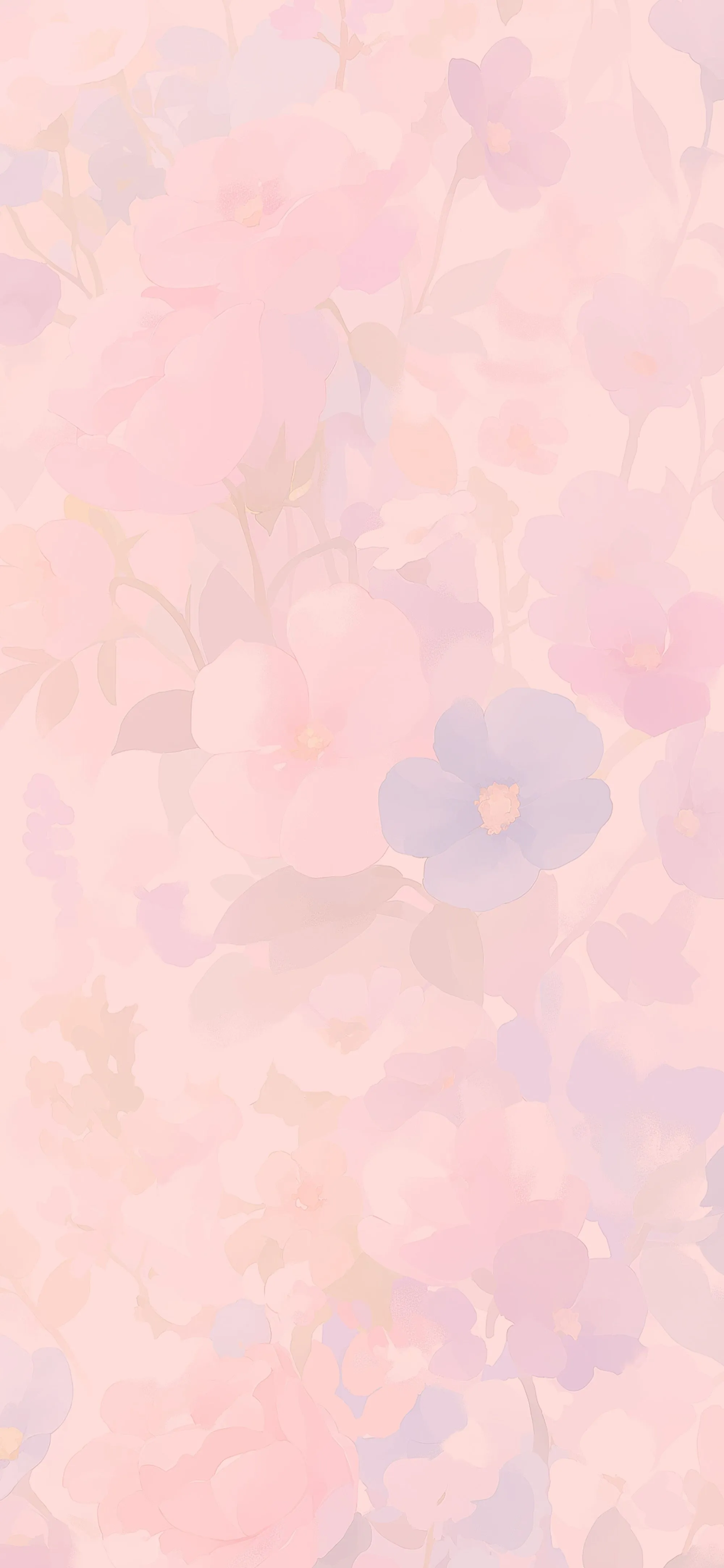 Dreamy Pastel Floral Watercolor Wallpaper