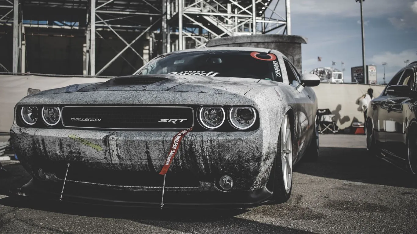 Download wallpaper 1366x768 dodge challenger, dodge, challenger, sports car, race tablet, laptop HD background