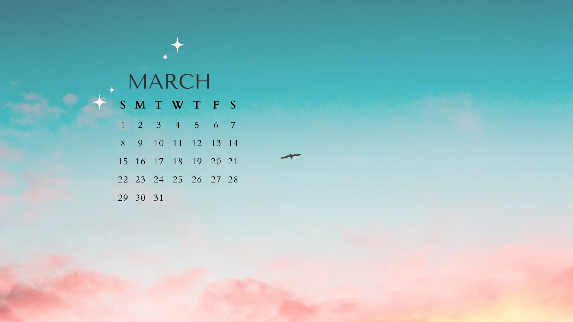 Free March 2026 Desktop Calendar Background (EASY DOWNLOAD)