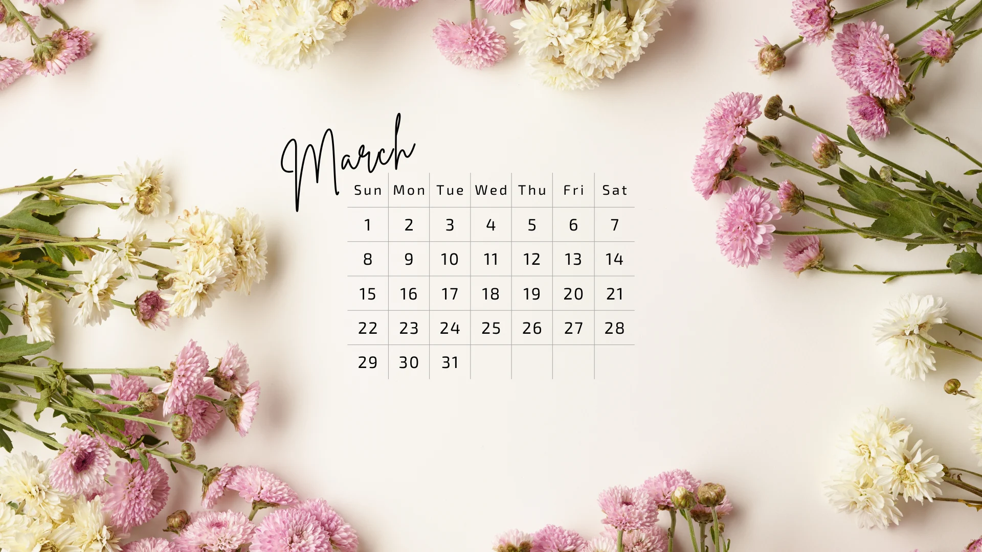 Free March 2026 Desktop Calendar Background (EASY DOWNLOAD)