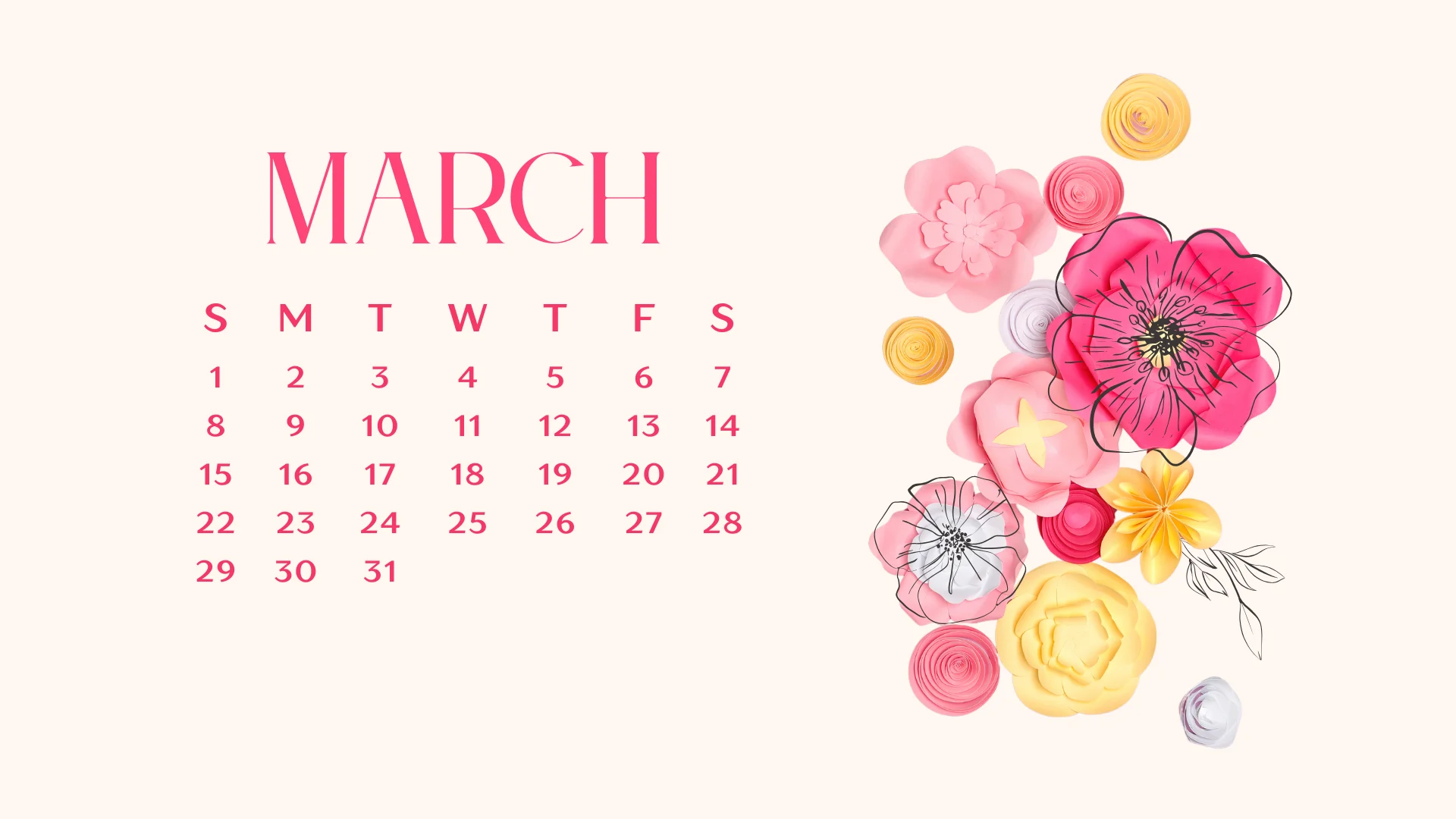 Free March 2026 Desktop Calendar Background (EASY DOWNLOAD)