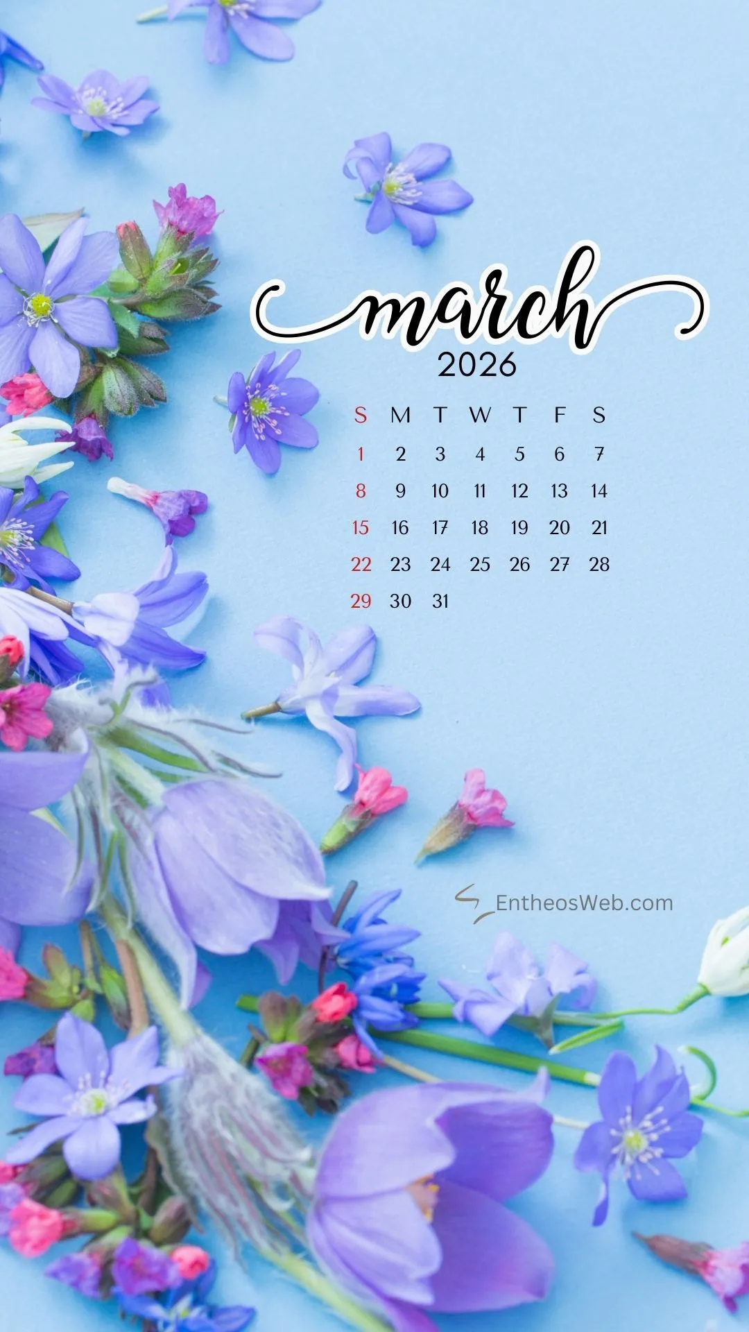 March Calendar Phone Wallpaper 2024 EntheosWeb