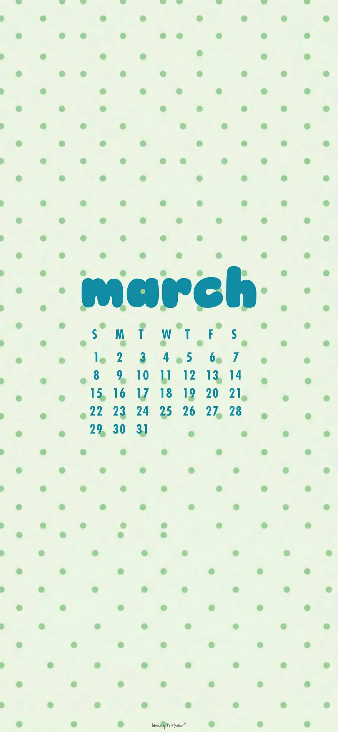 Free March 2026 Calendar Wallpaper For Phone And Desktop