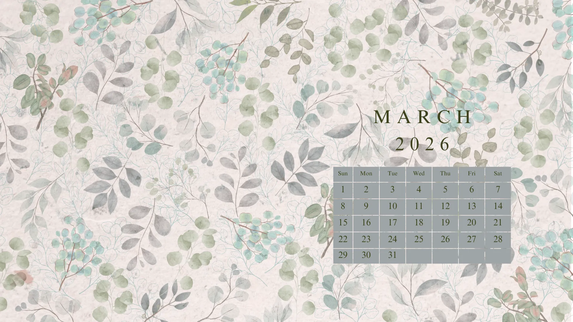 March 2026 Desktop Wallpaper