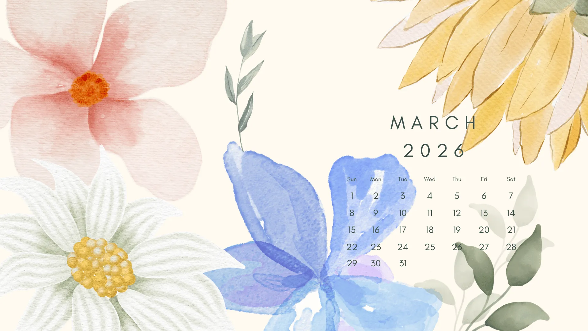 March 2026 Desktop Wallpaper