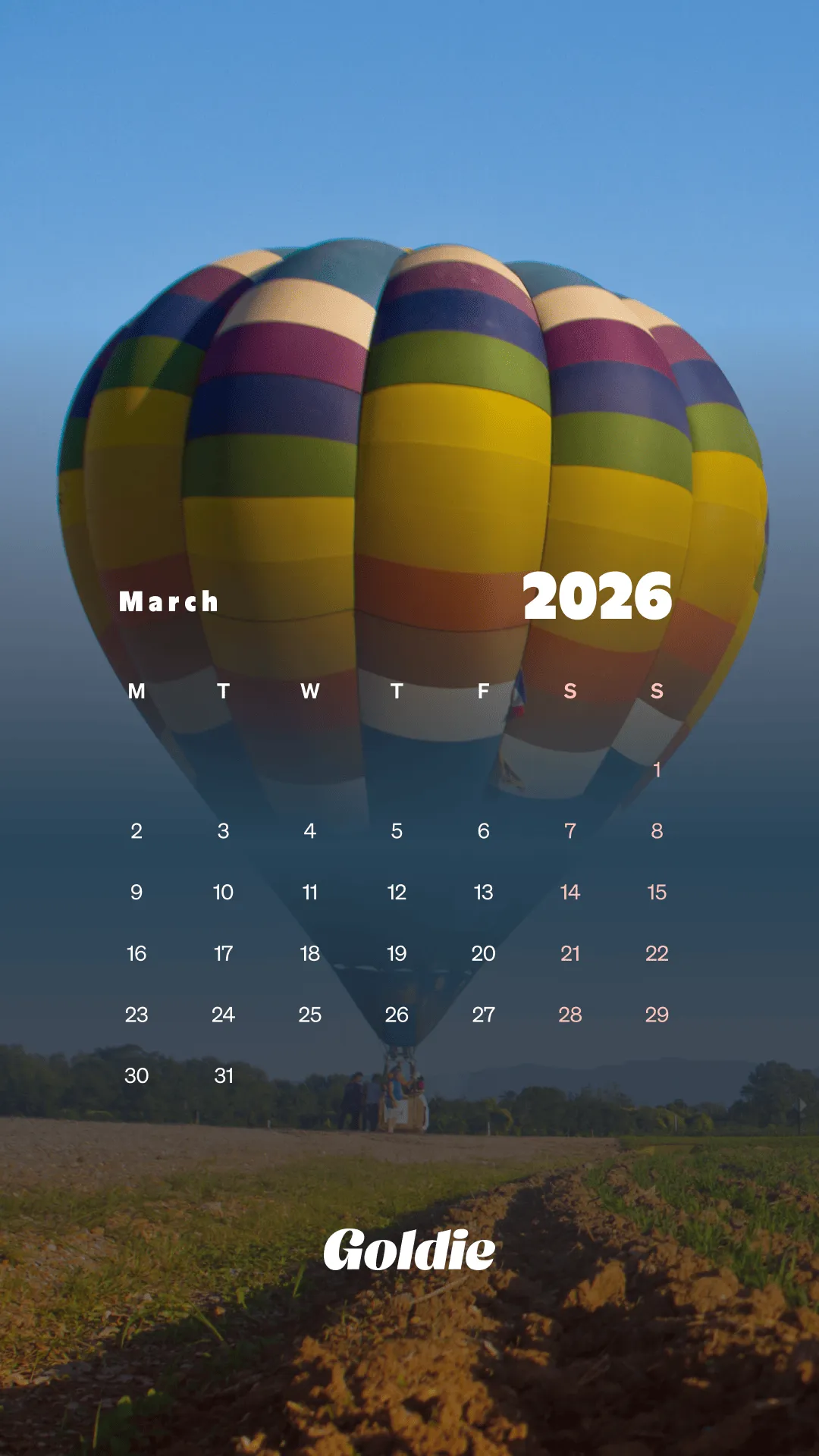 Free March 2026 Calendar Wallpaper