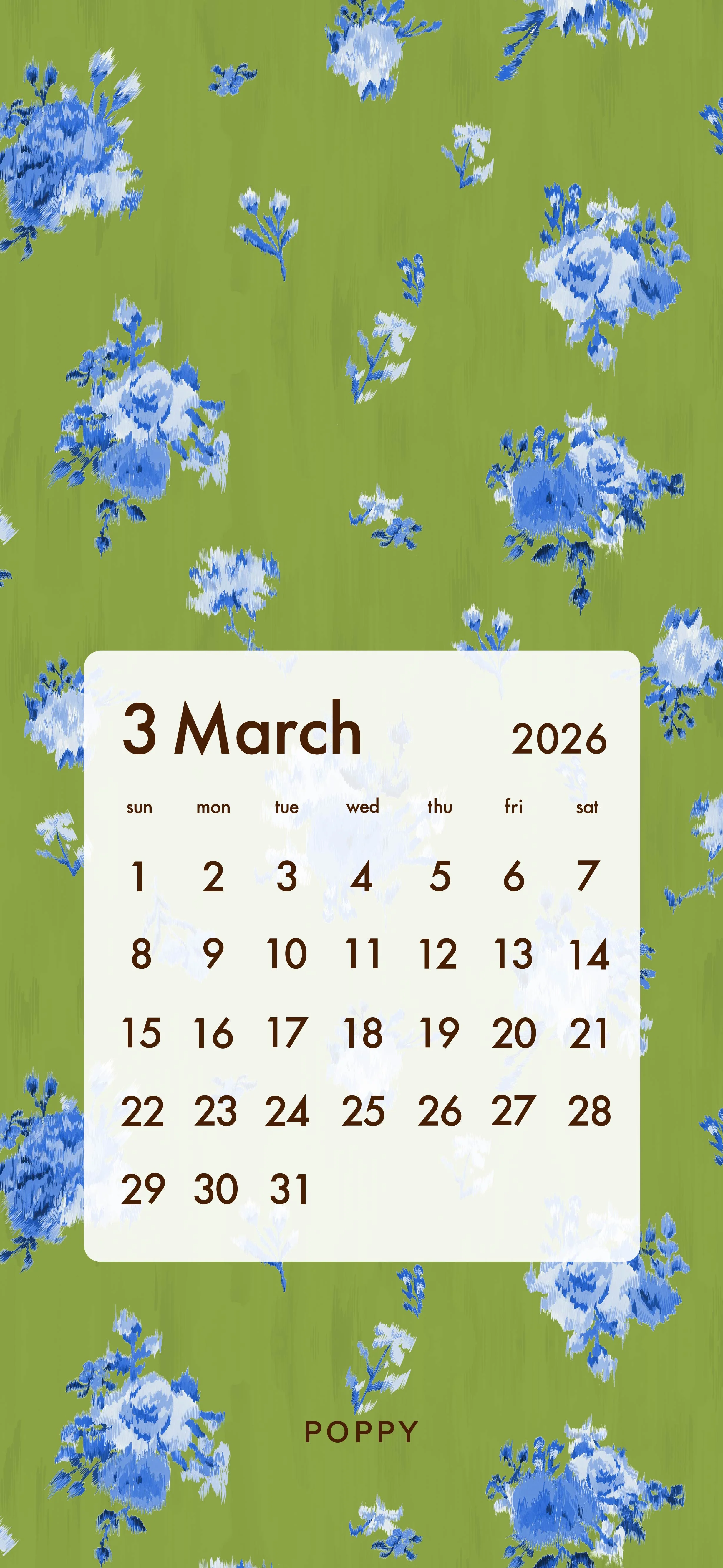 March】POPPY Wallpaper