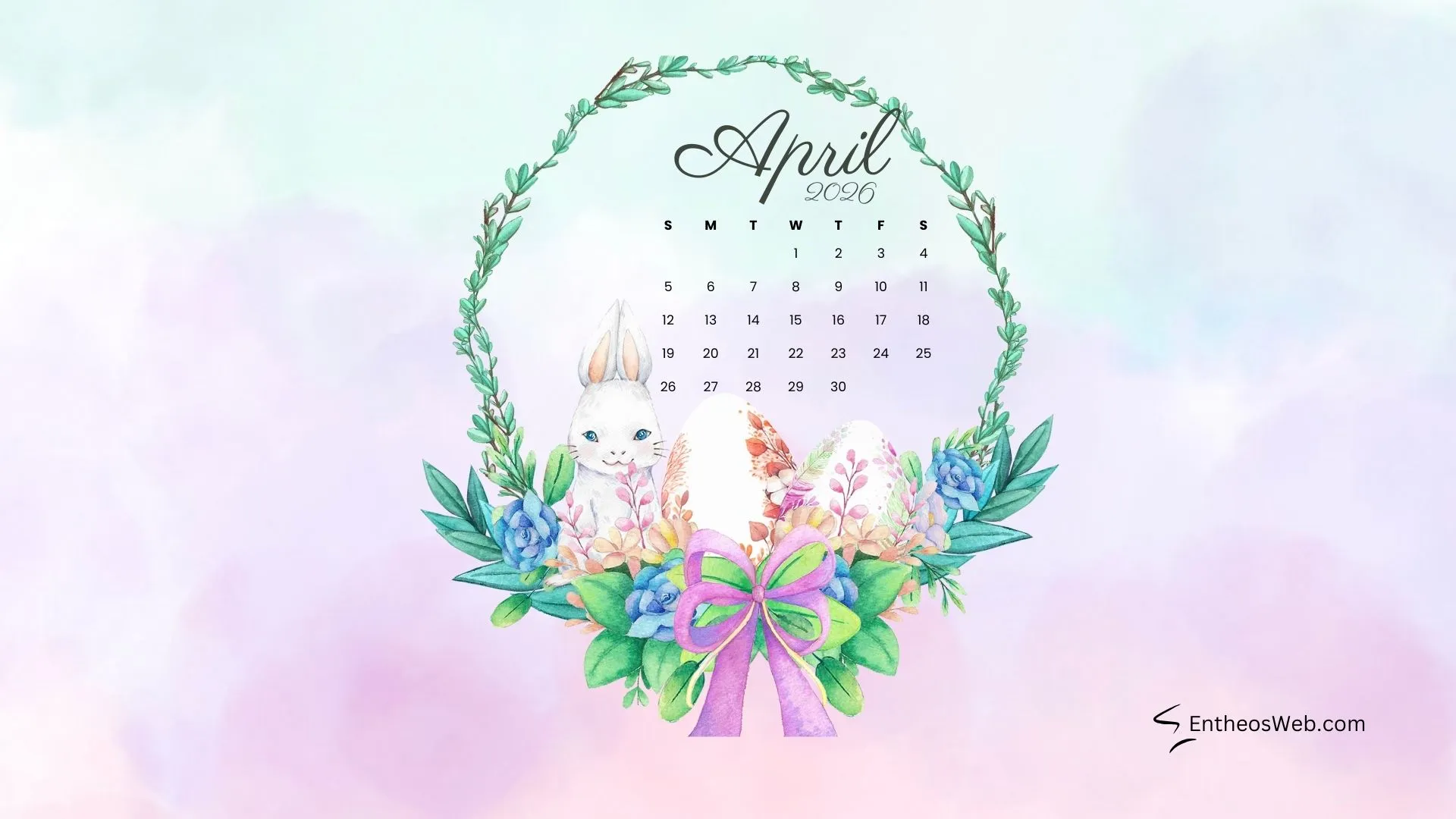 April Desktop Wallpaper Calendars for 2026