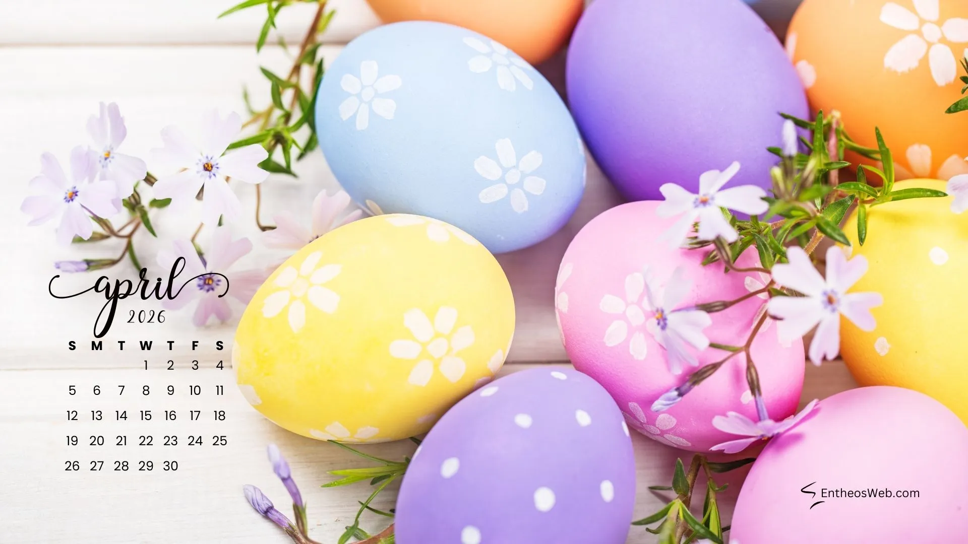 April Desktop Wallpaper Calendars for 2026