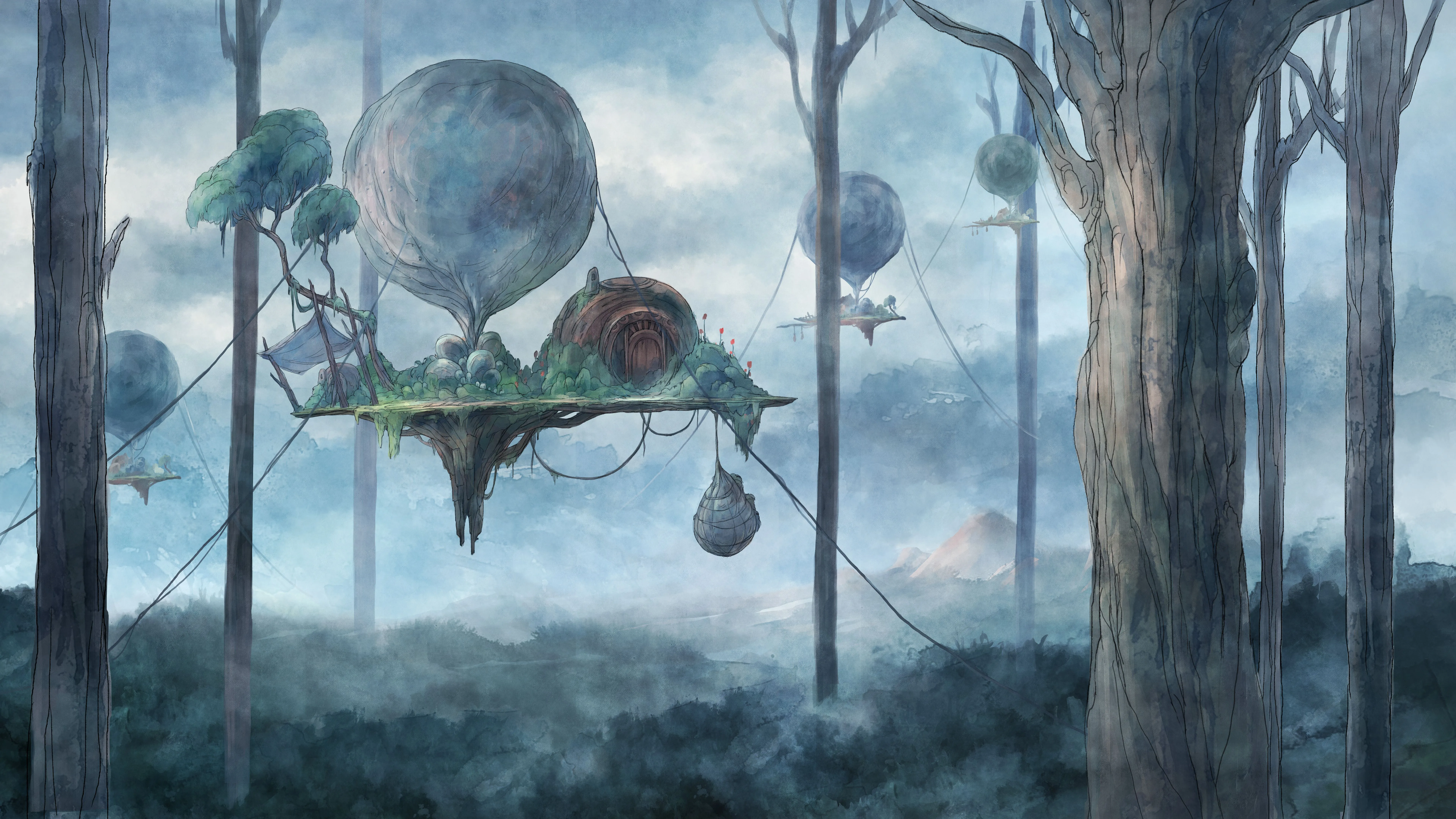 Forest, Digital Art, Child Of Light, Fantasy Art, HD Wallpaper