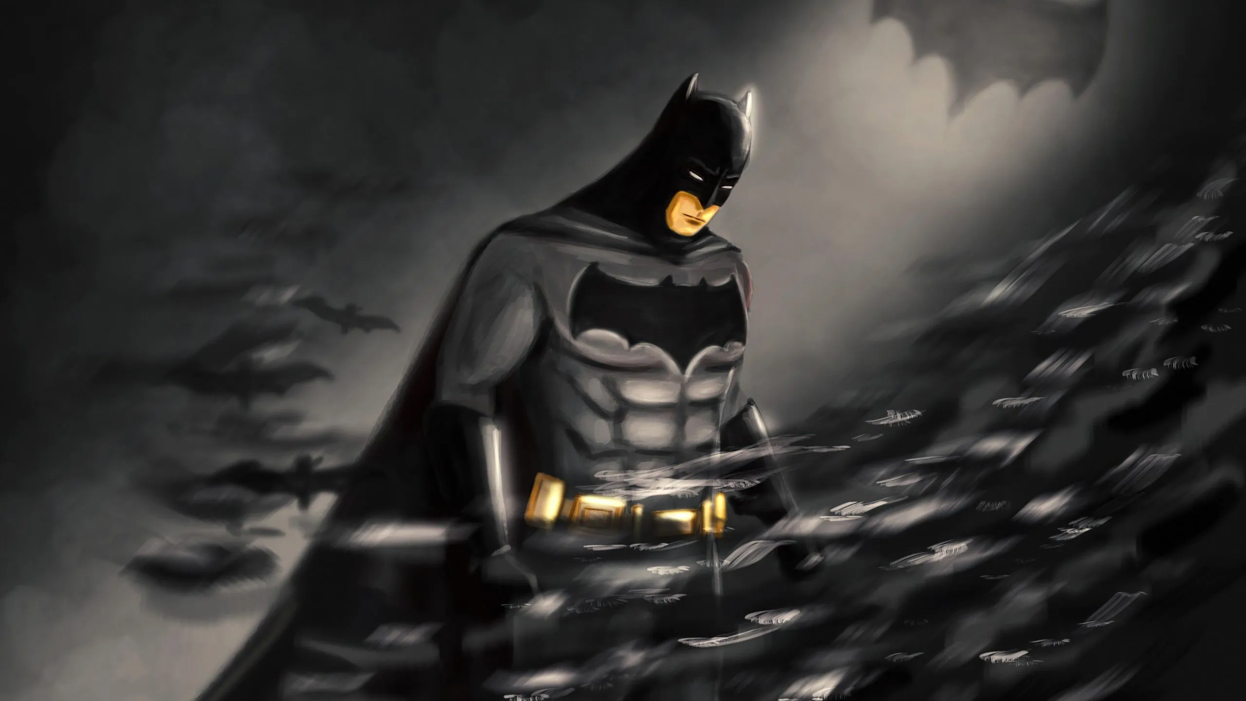 Batman Surrounded By Bats 4K HD Batman Wallpaper