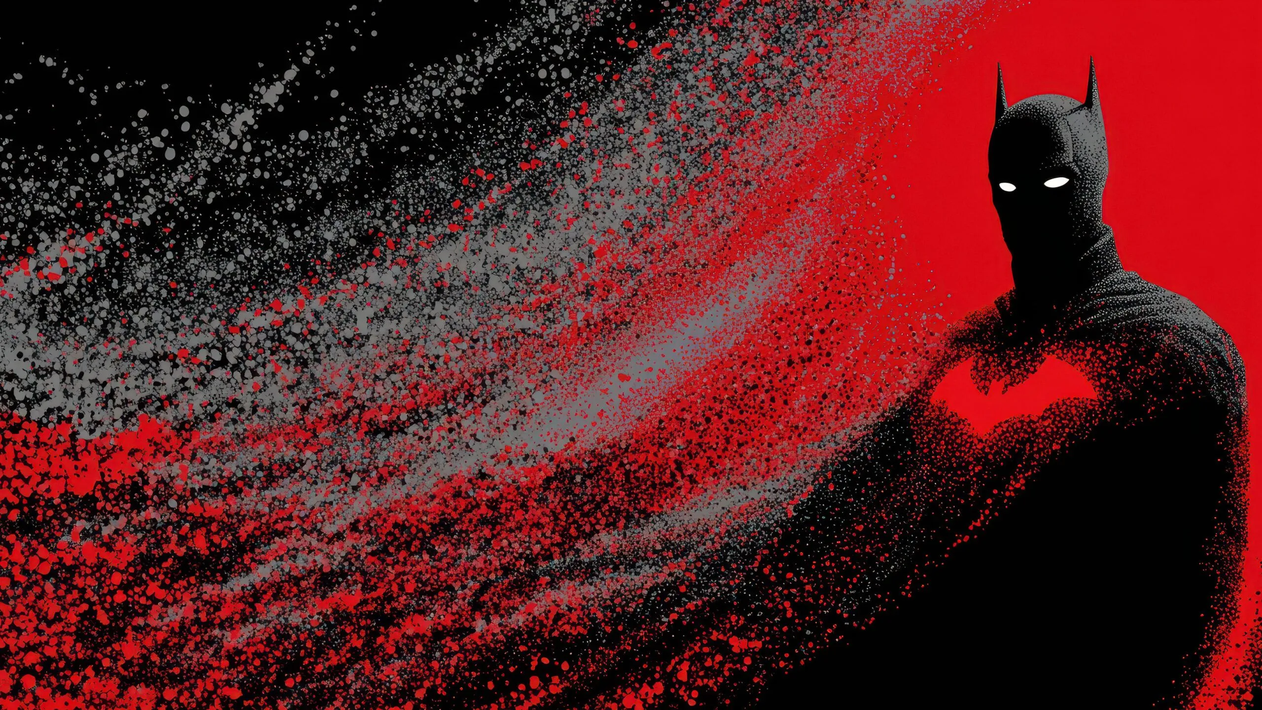 Batman Dark Knight Red Splatter Abstract Wallpaper 4K Abstract & Digital Art Wallpaper