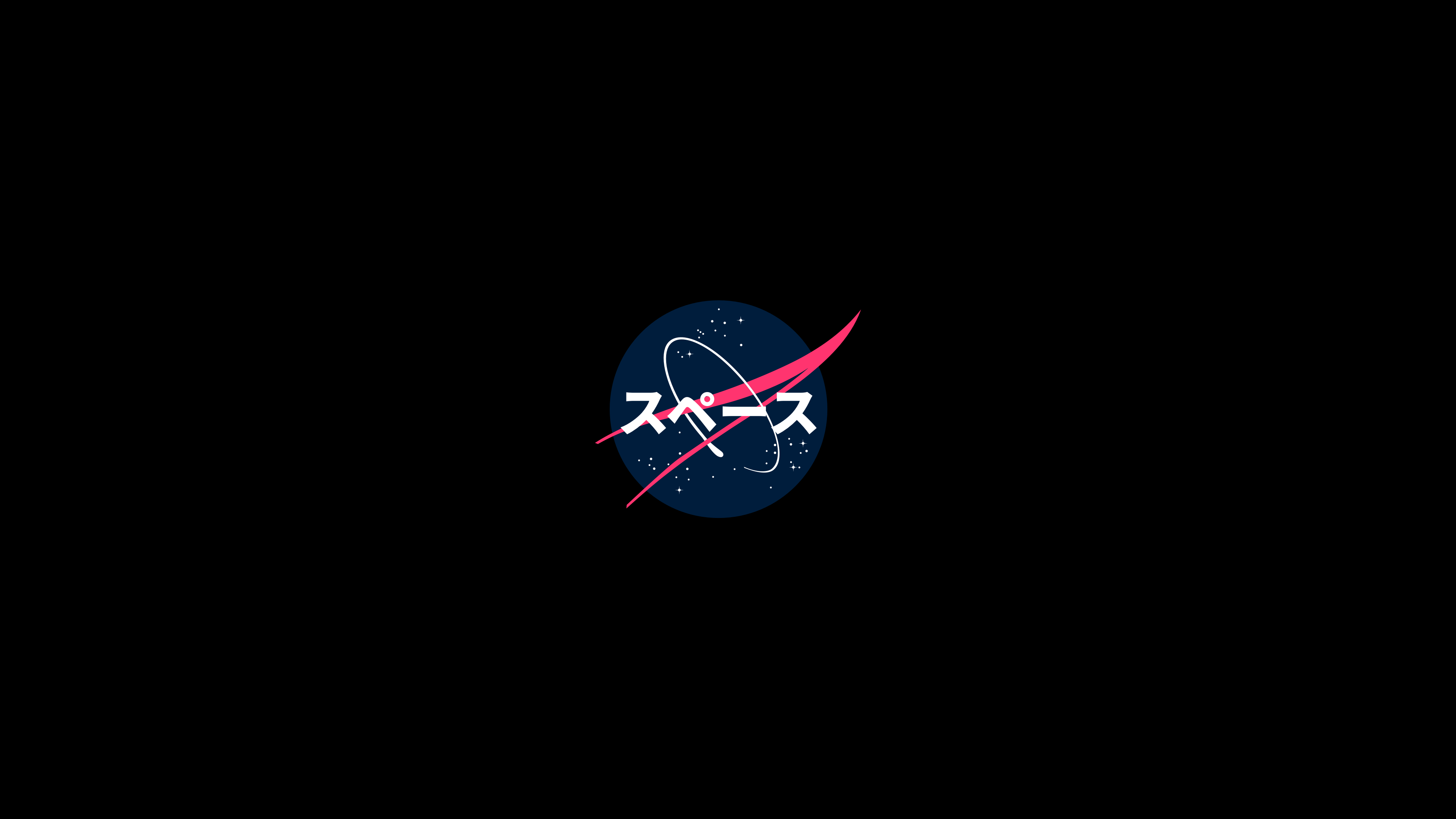 4K, Japanese, dark, NASA, minimalism, logo, HD Wallpaper