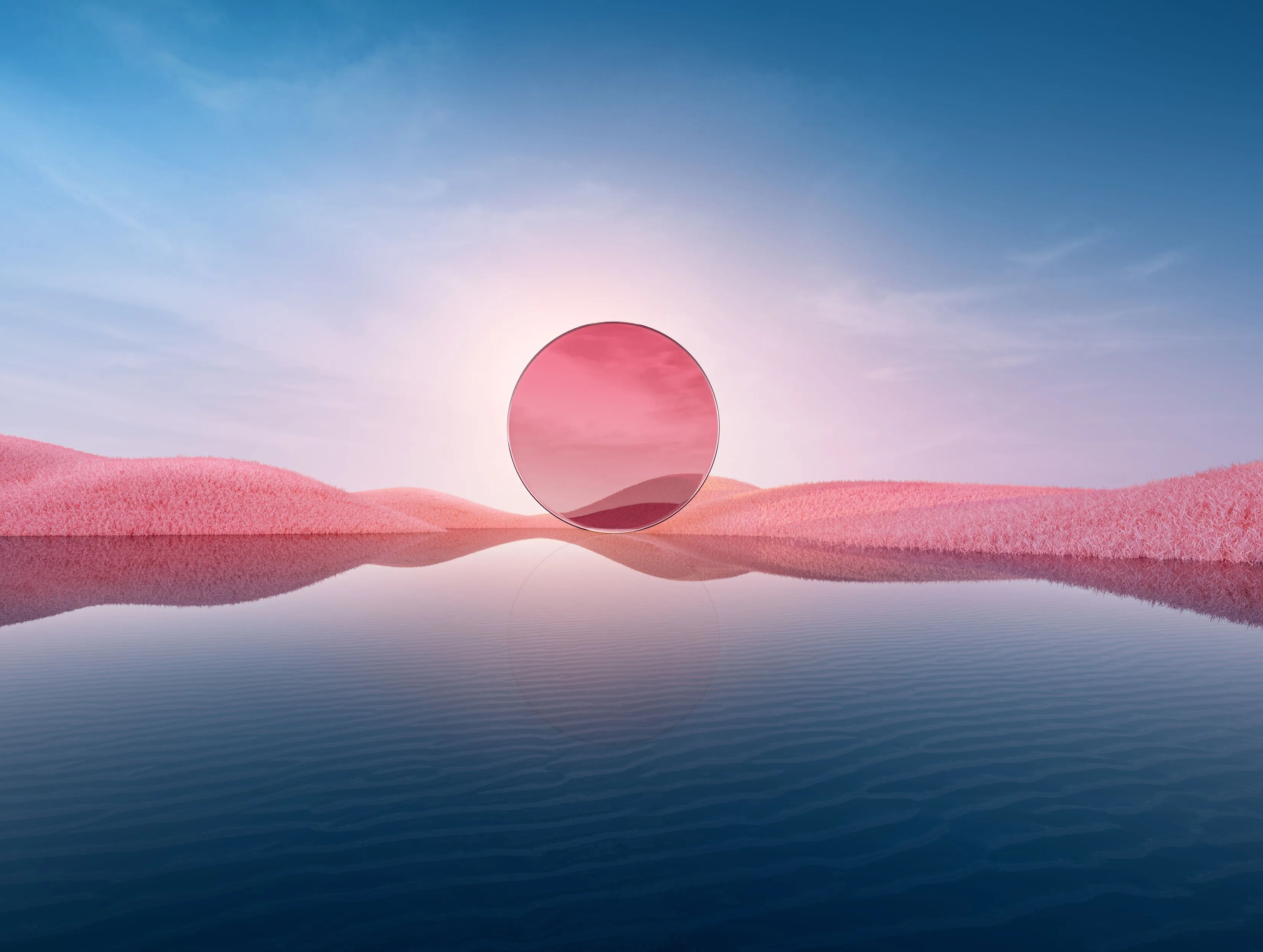 Pink Aesthetic 3D Glass