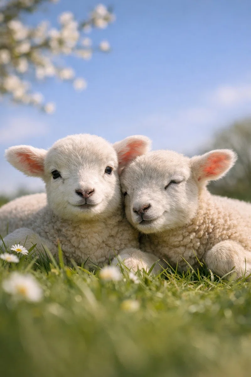 Spring Sheep Image Wallpaper