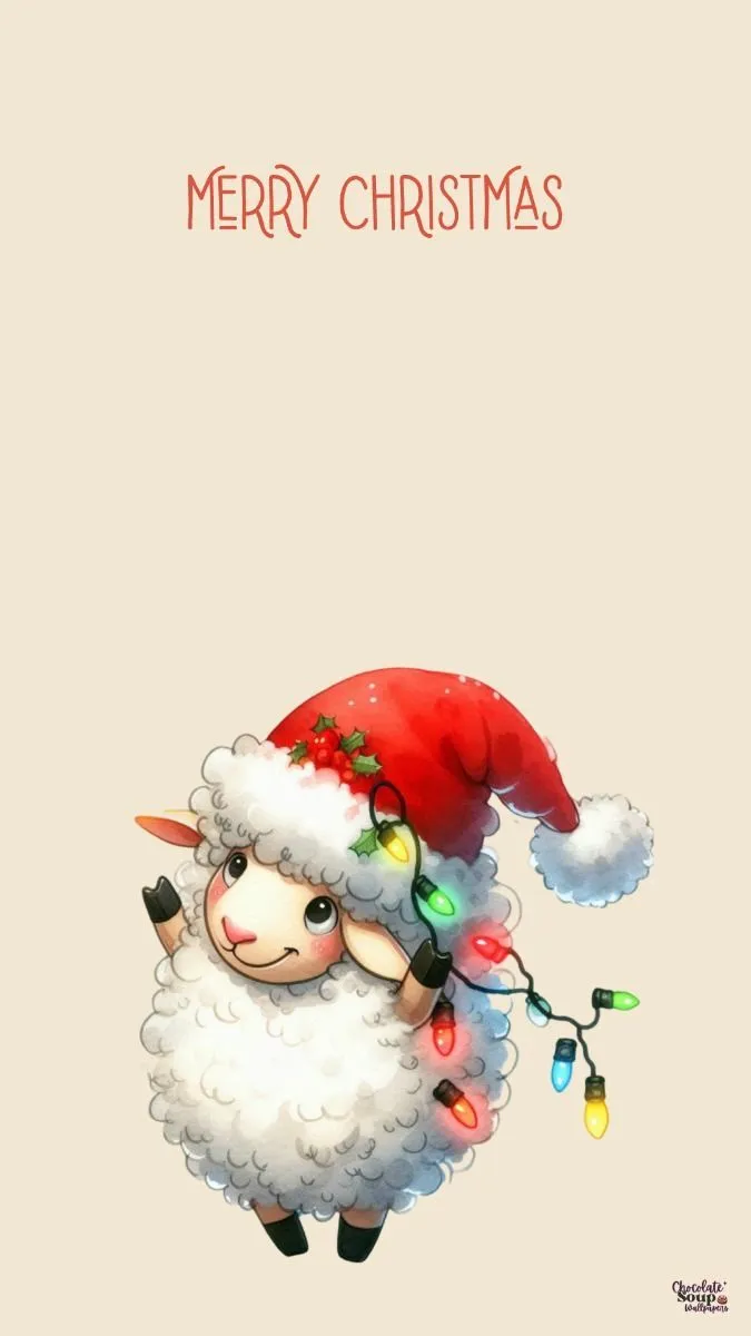 Christmas Sheep Phone Wallpaper