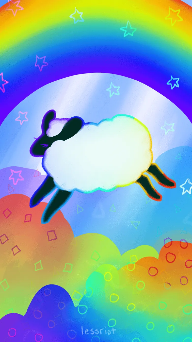 Rainbow Sheep Phone Wallpaper Otto's Ko Fi Shop